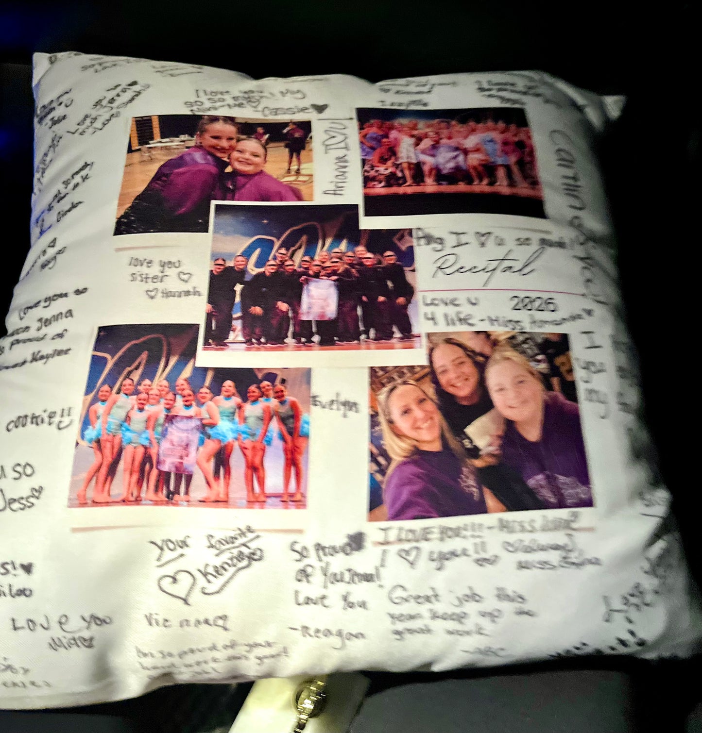 Personalized Graduation, Dance & Sports Team Signature Pillow | Custom Photo Keepsake Gift