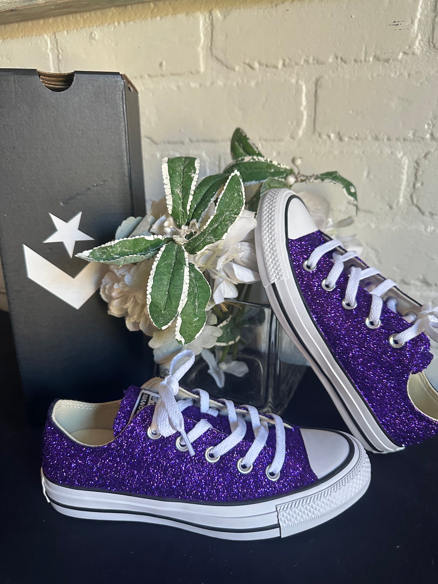 Plum Glitter Converse Chuck Taylor All Star Sneakers