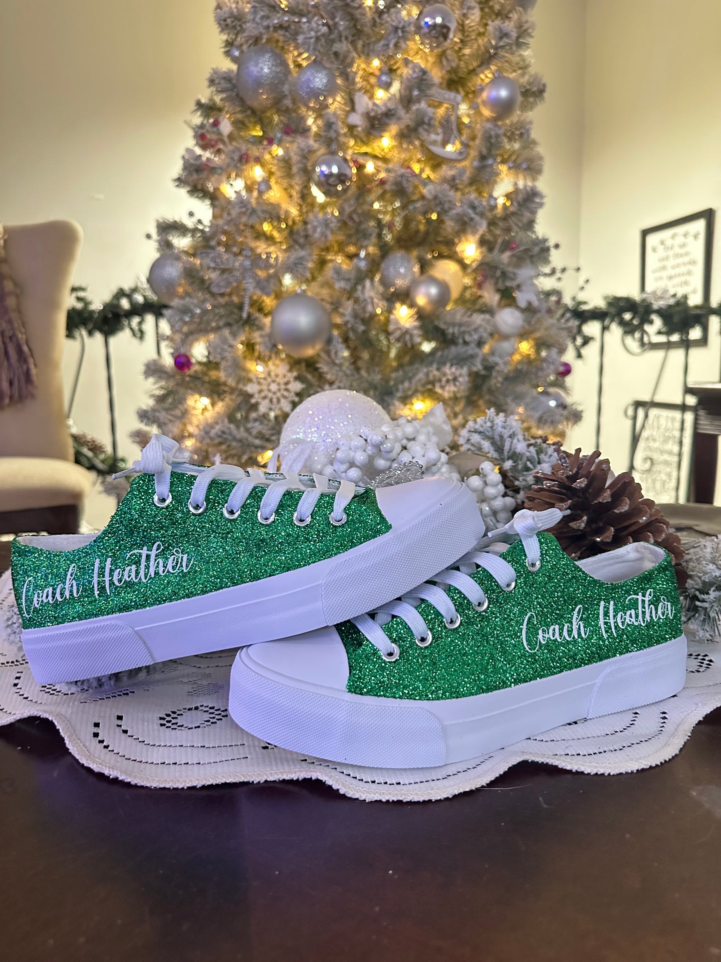 Green Glitter Sneakers