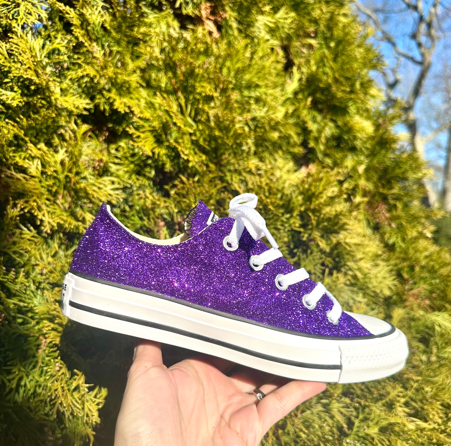 Plum Glitter Converse Chuck Taylor All Star Sneakers