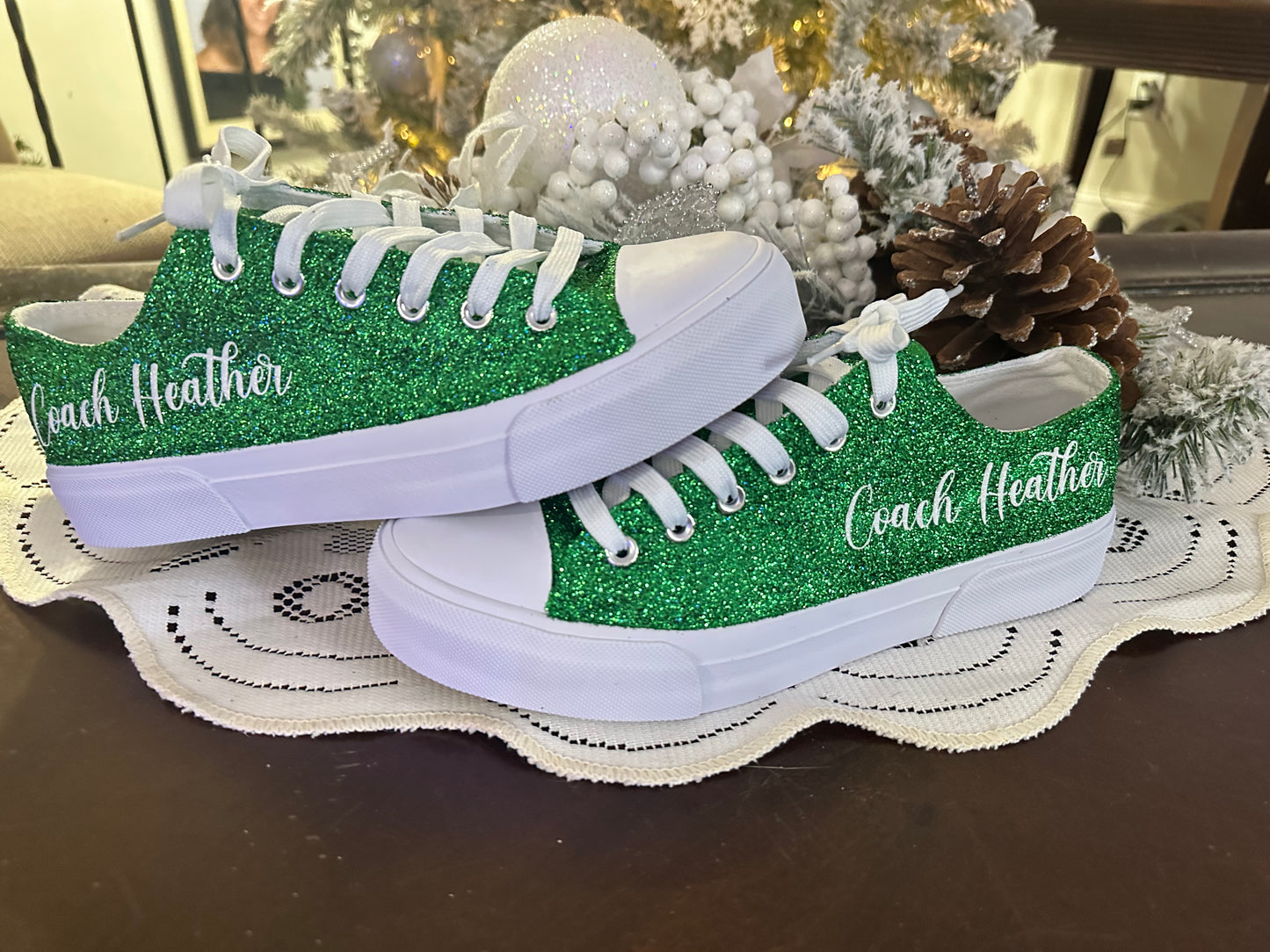 Green Glitter Sneakers