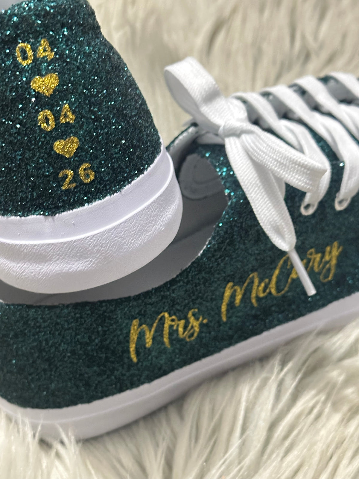 Fir Hunter Green Glitter Sneakers