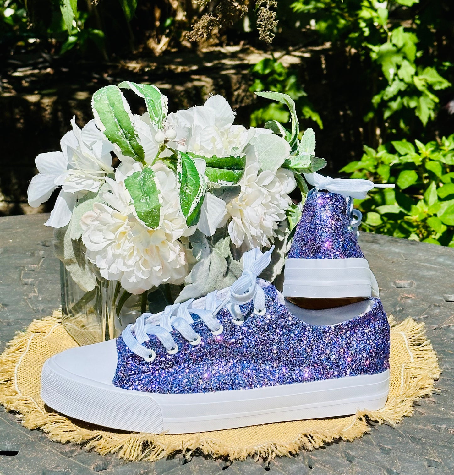 Lilac Purple Glitter Sneakers