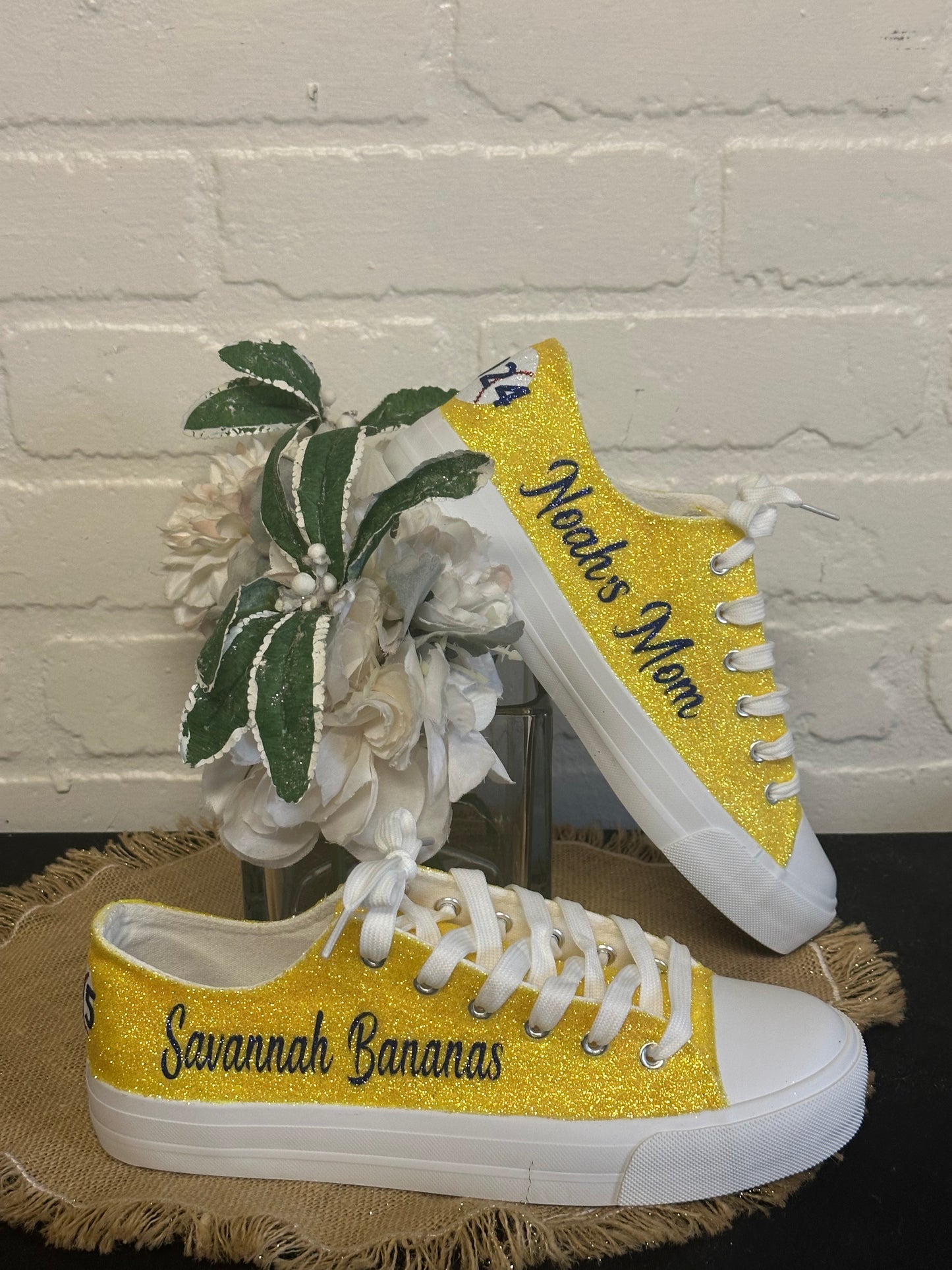 Banana Yellow Glitter Sneakers