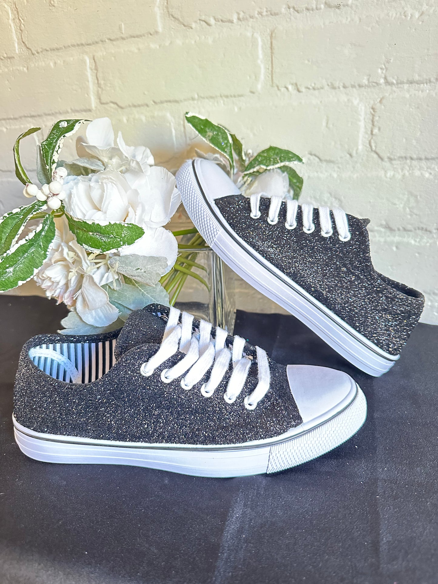 Black Glitter Sneakers