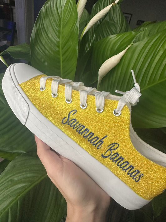 Banana Yellow Glitter Sneakers