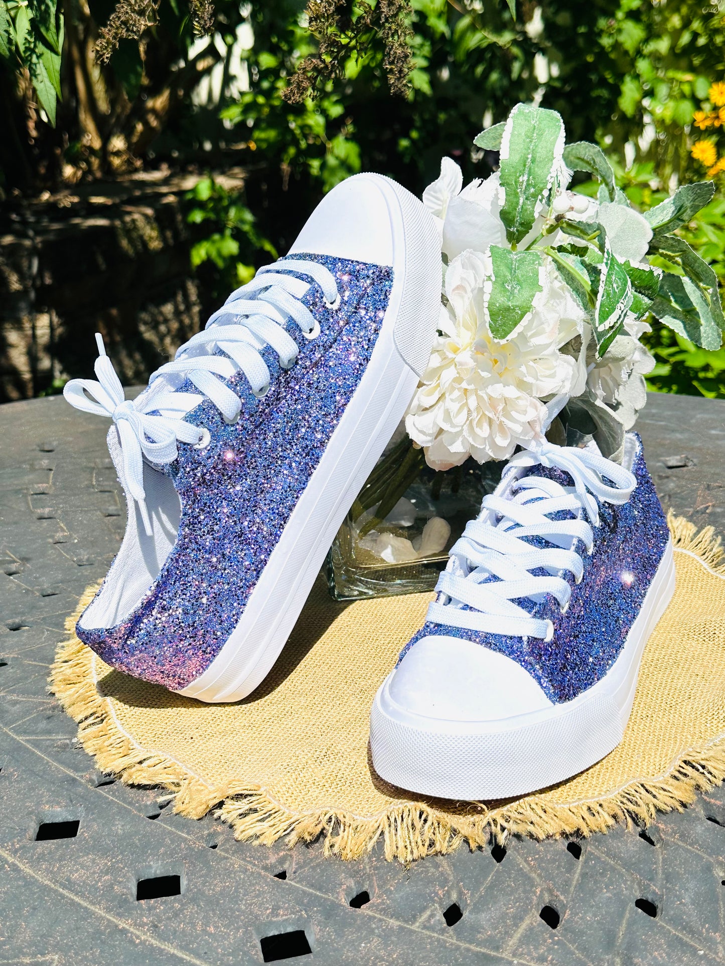 Lilac Purple Glitter Sneakers