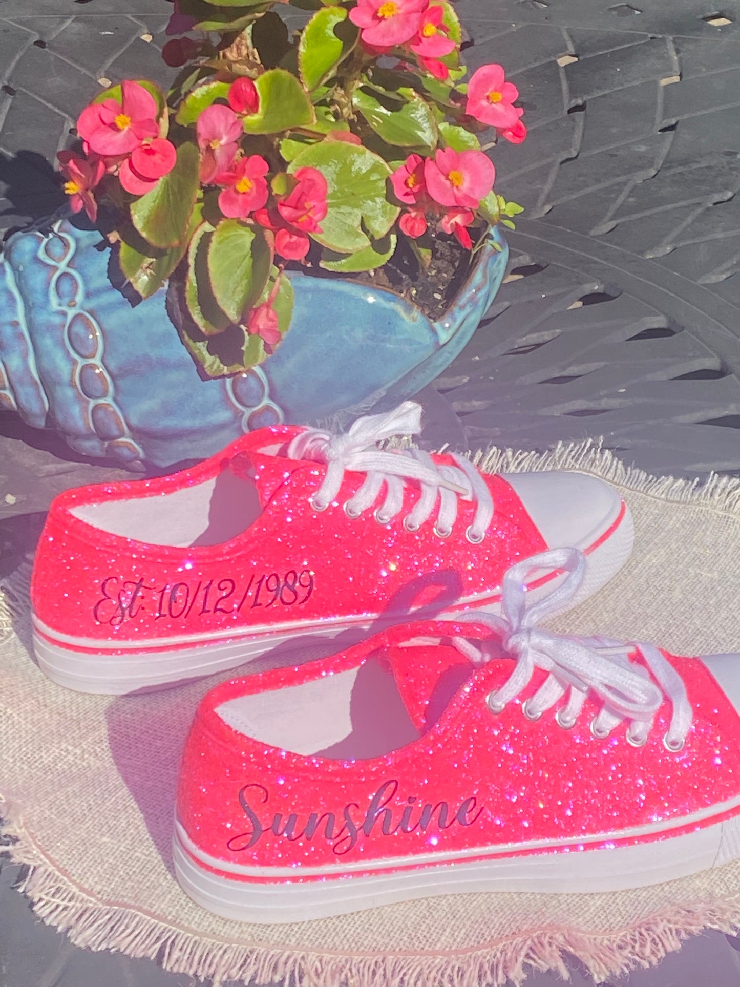 Hot Pink Glitter Sneakers