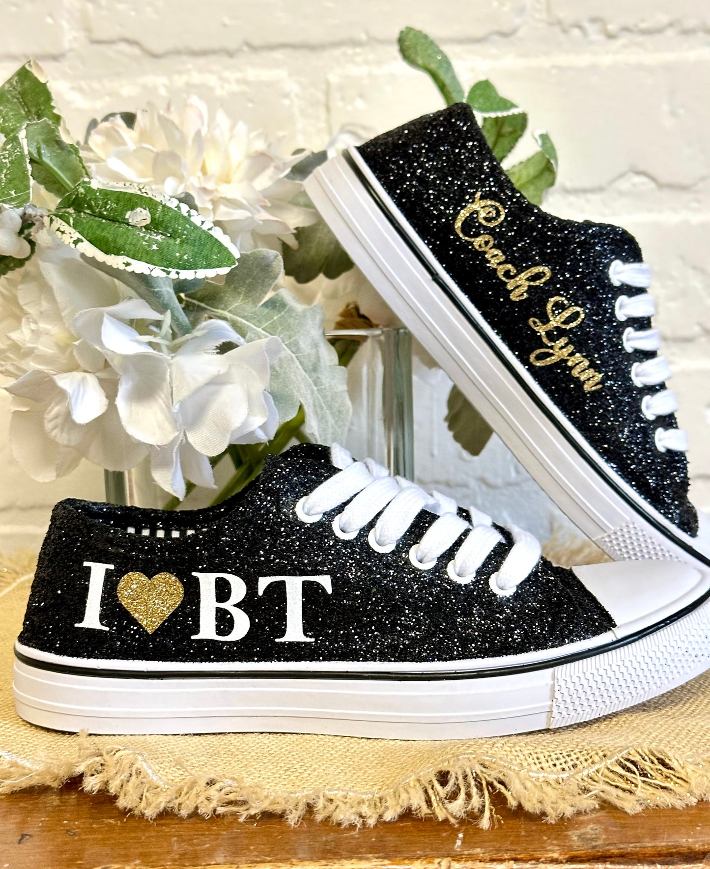 Black Glitter Sneakers