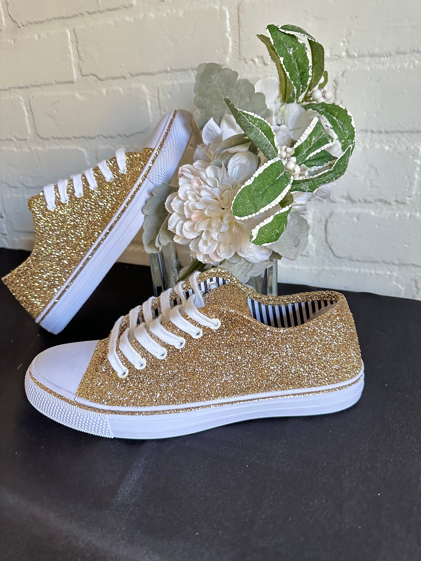 Vegas Gold Glitter Sneakers