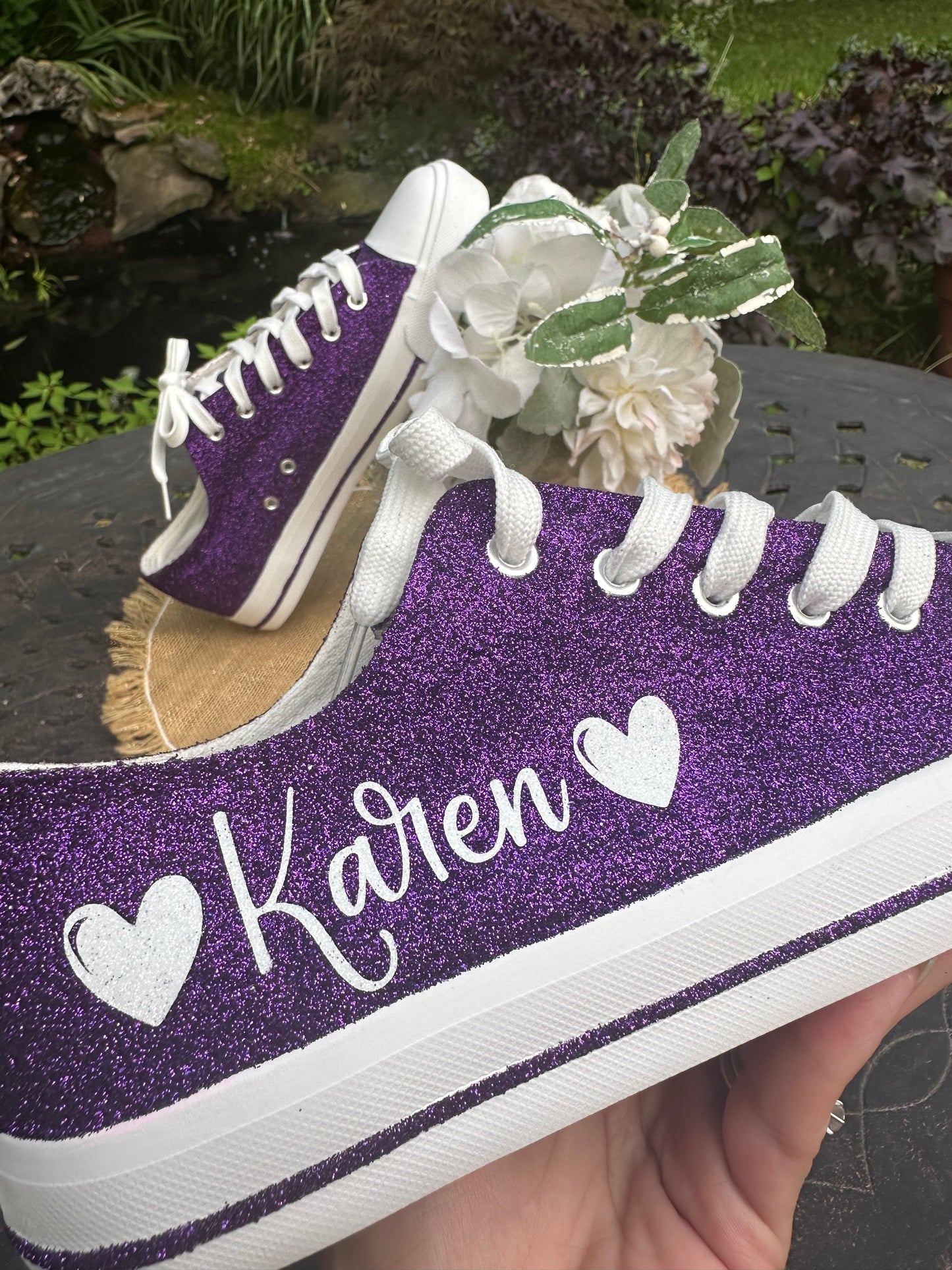 Personalized Plum Purple Wedding Sneakers