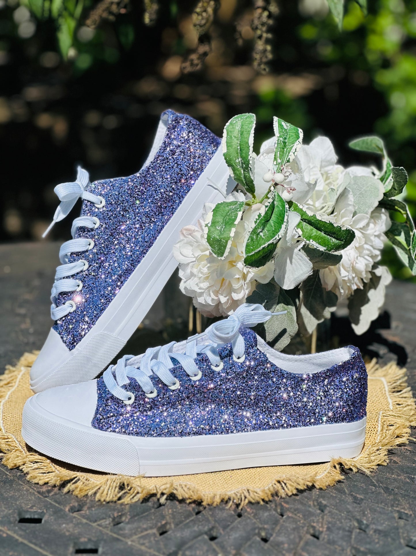 Lilac Purple Glitter Sneakers