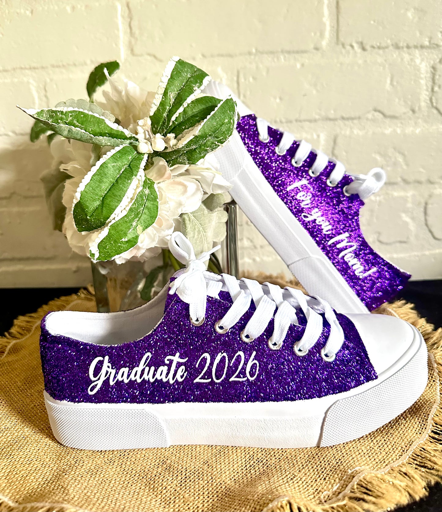 Personalized Plum Purple Wedding Sneakers