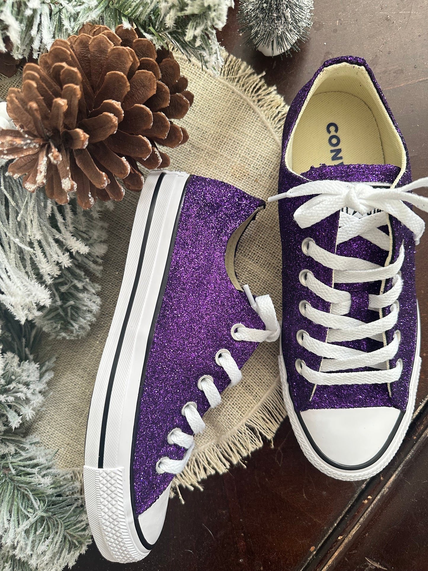Plum Glitter Converse Chuck Taylor All Star Sneakers