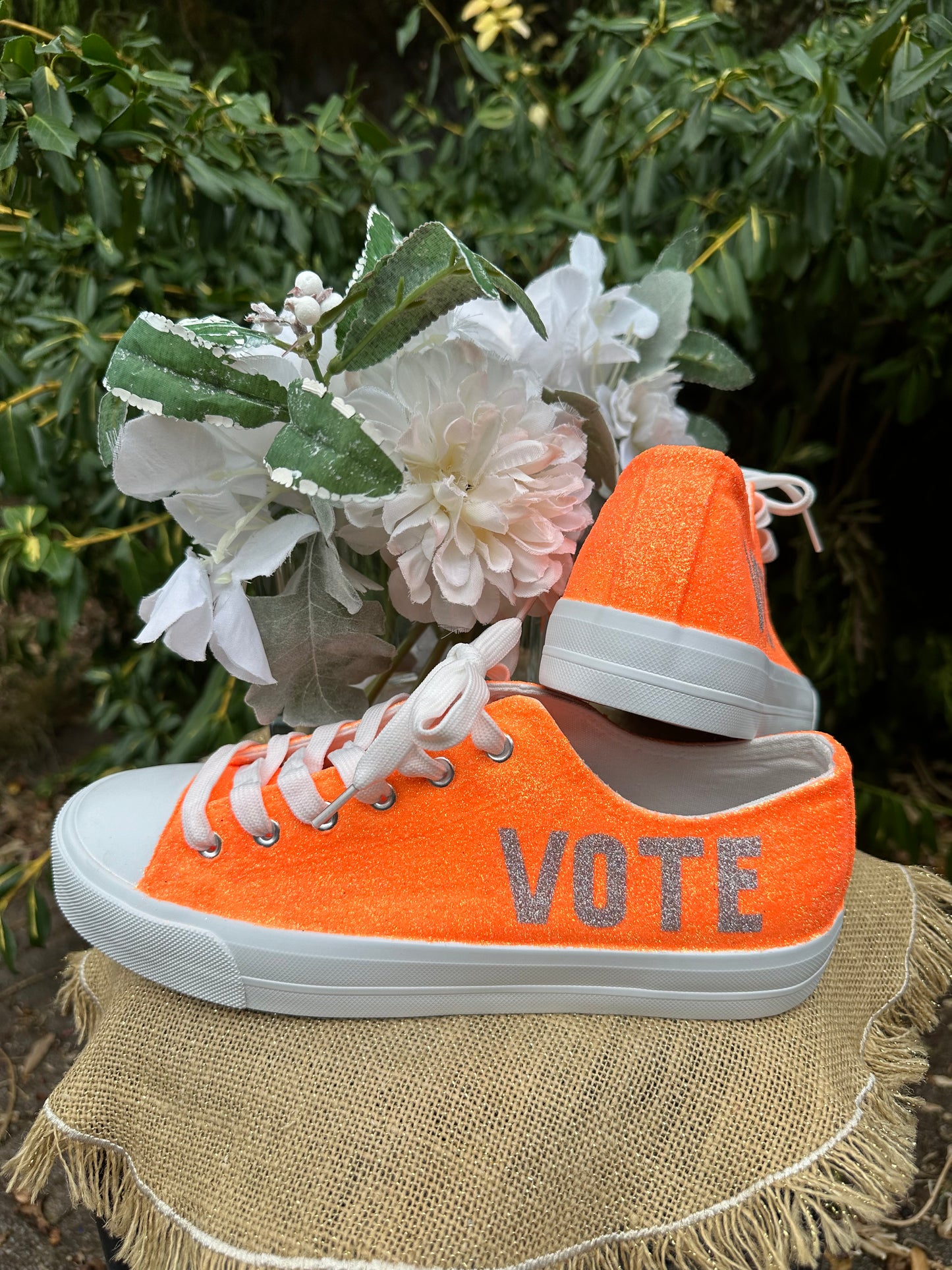 Orange Glitter Sneakers