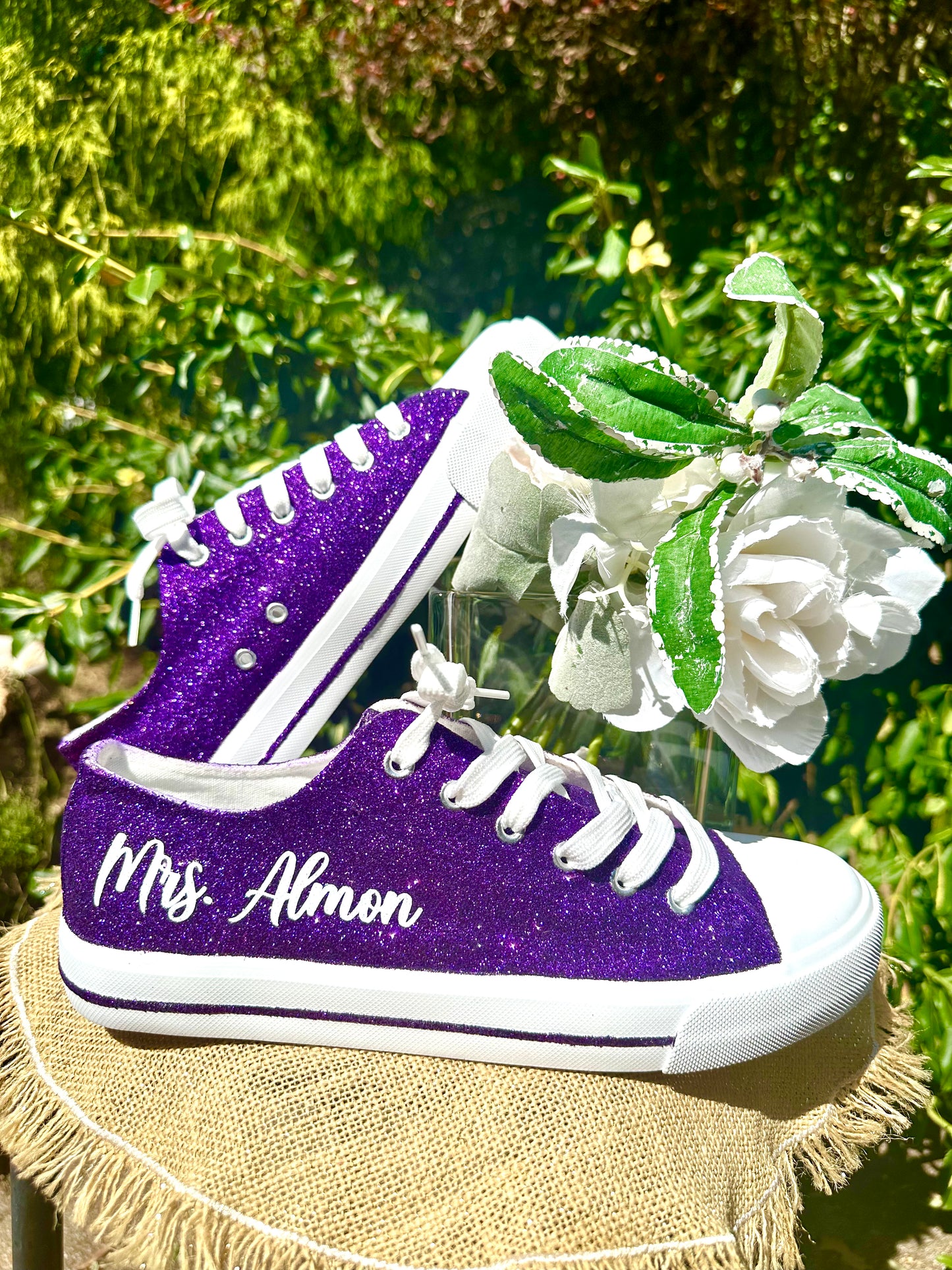 Personalized Plum Purple Wedding Sneakers