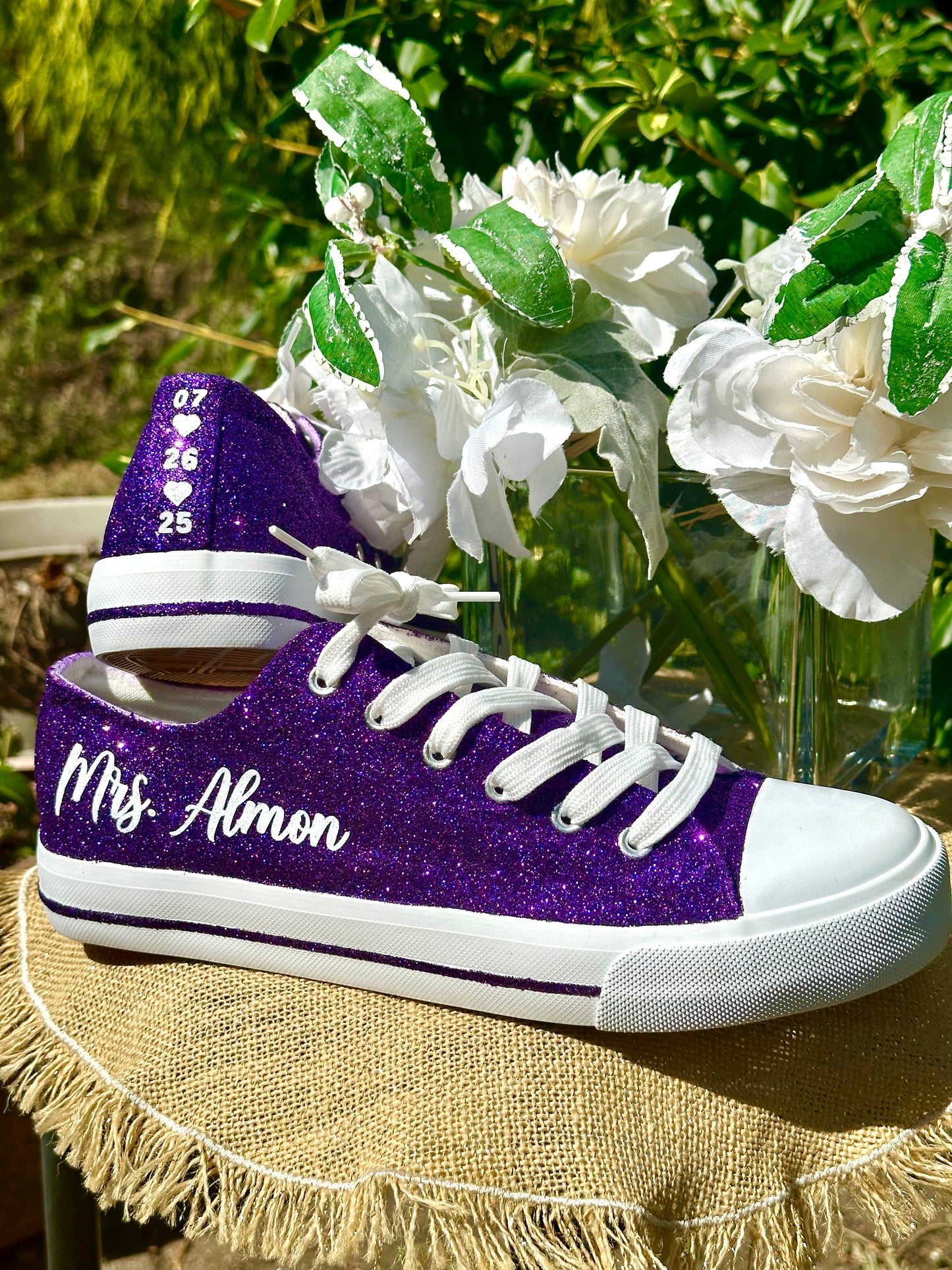 Personalized Plum Purple Wedding Sneakers