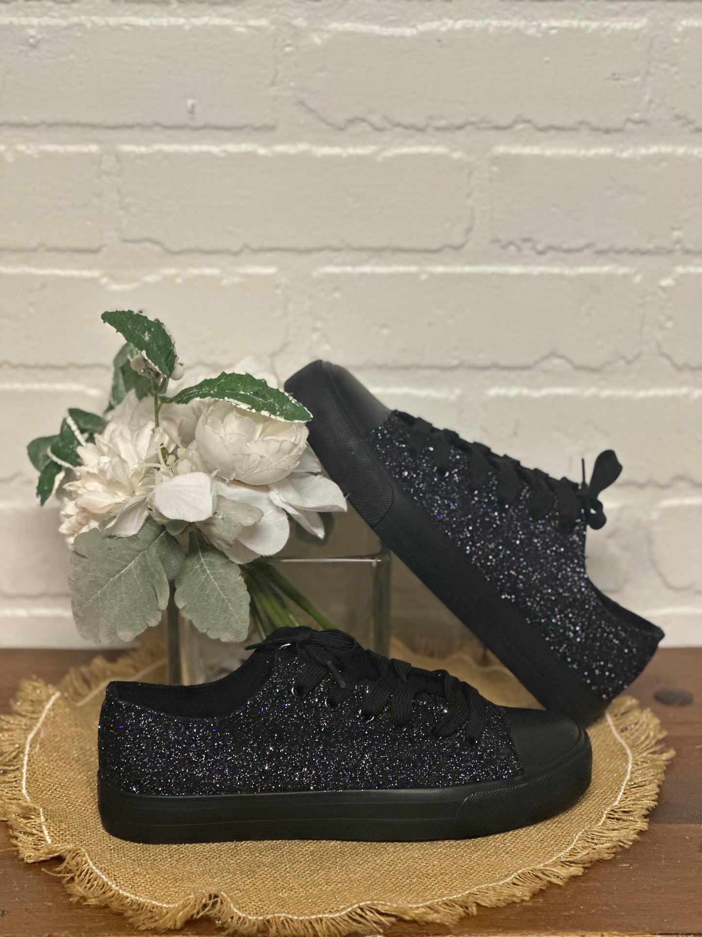 Black Glitter Sneakers