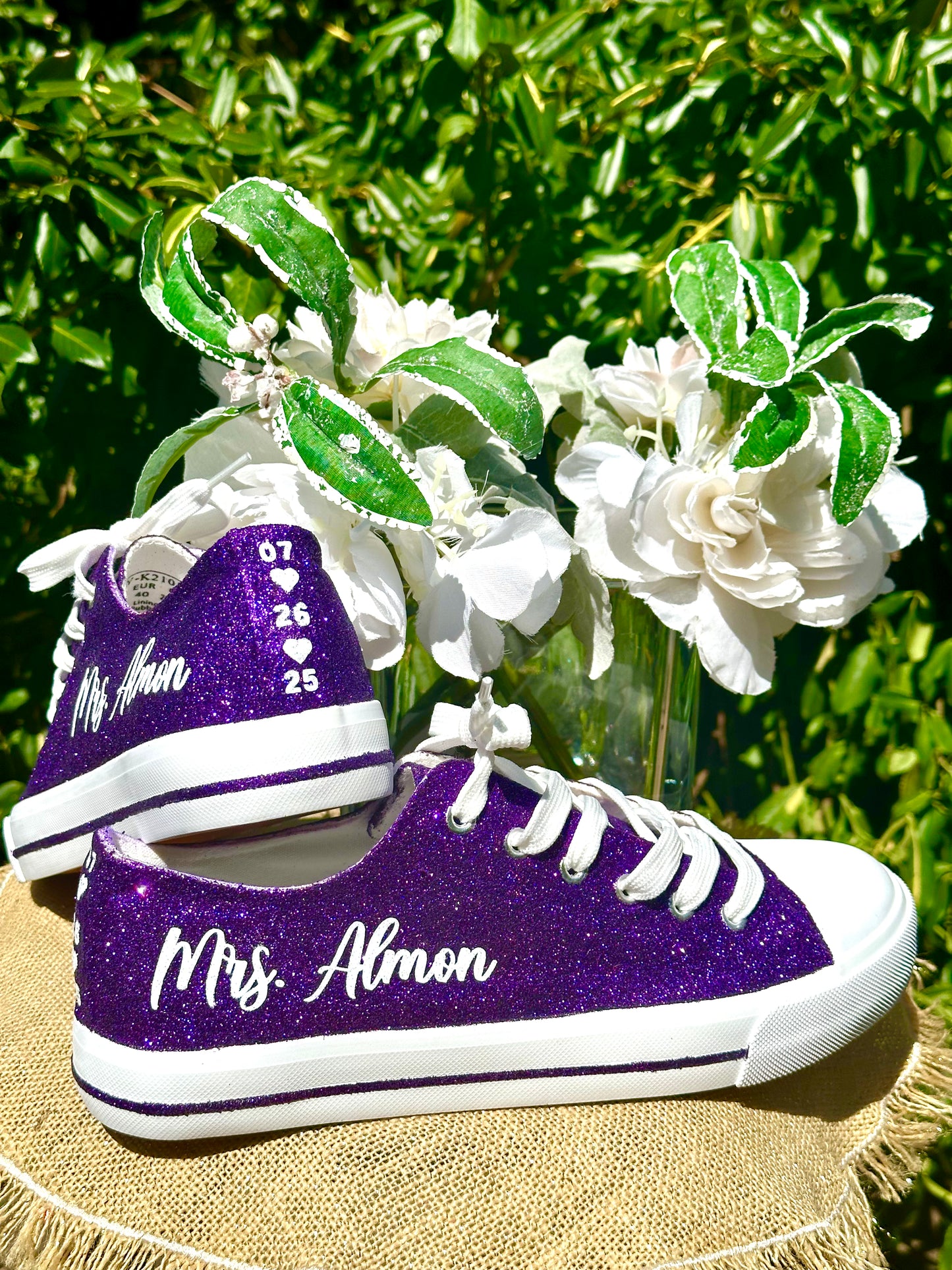 Personalized Plum Purple Wedding Sneakers