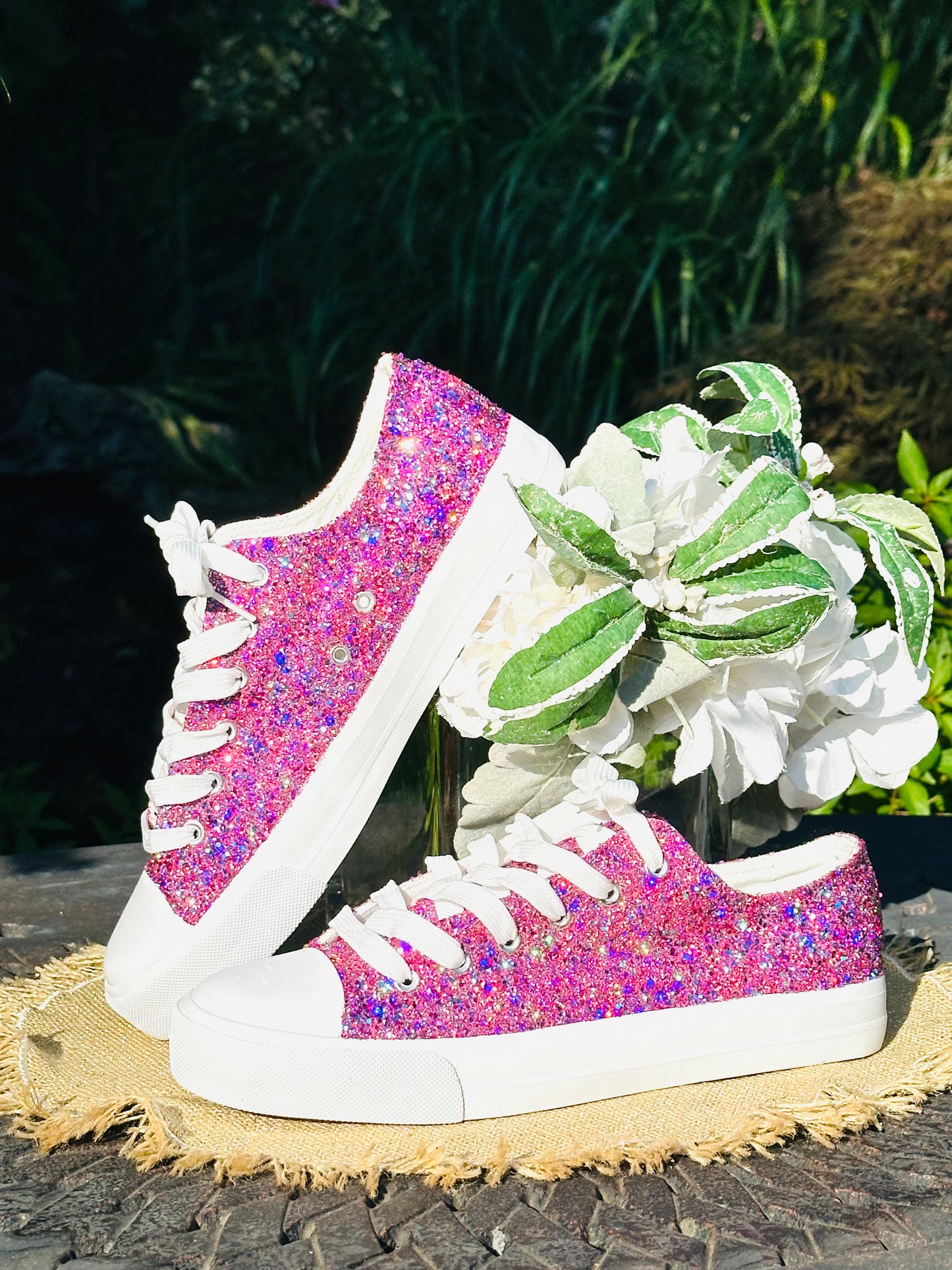 Cotton Candy Pink Glitter Sneakers