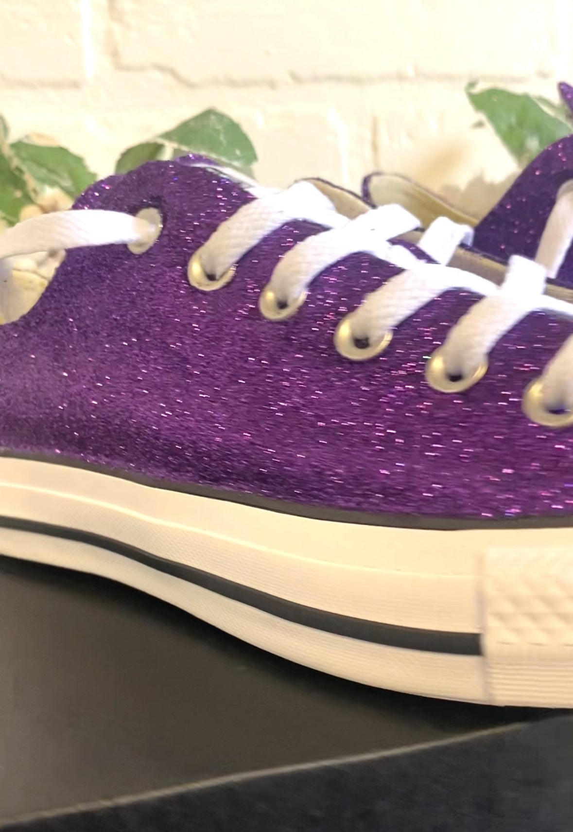 Plum Glitter Converse Chuck Taylor All Star Sneakers