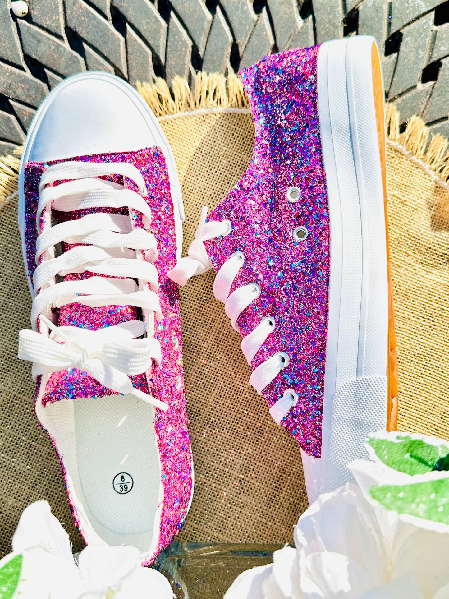 Cotton Candy Pink Glitter Sneakers