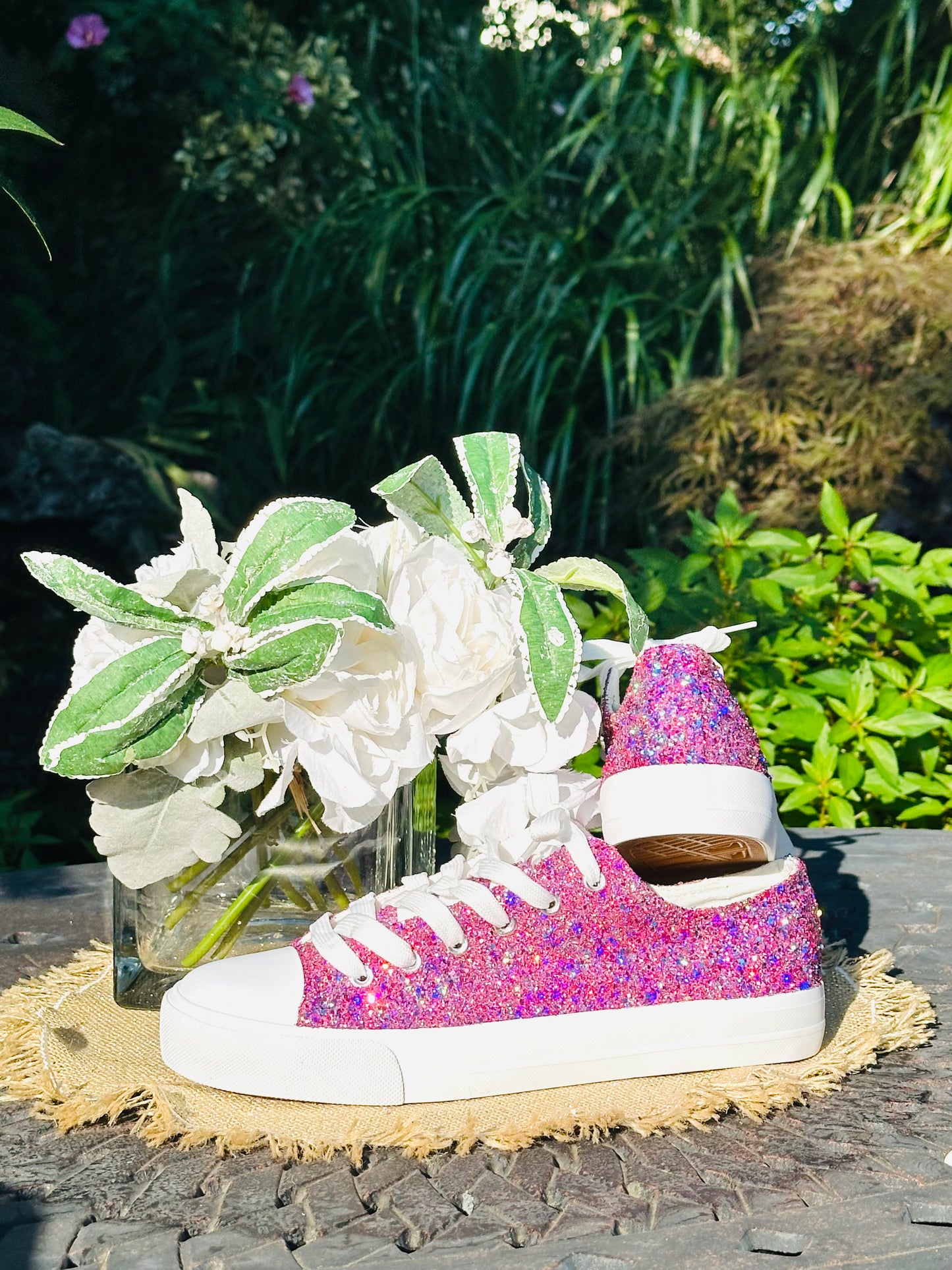 Cotton Candy Pink Glitter Sneakers