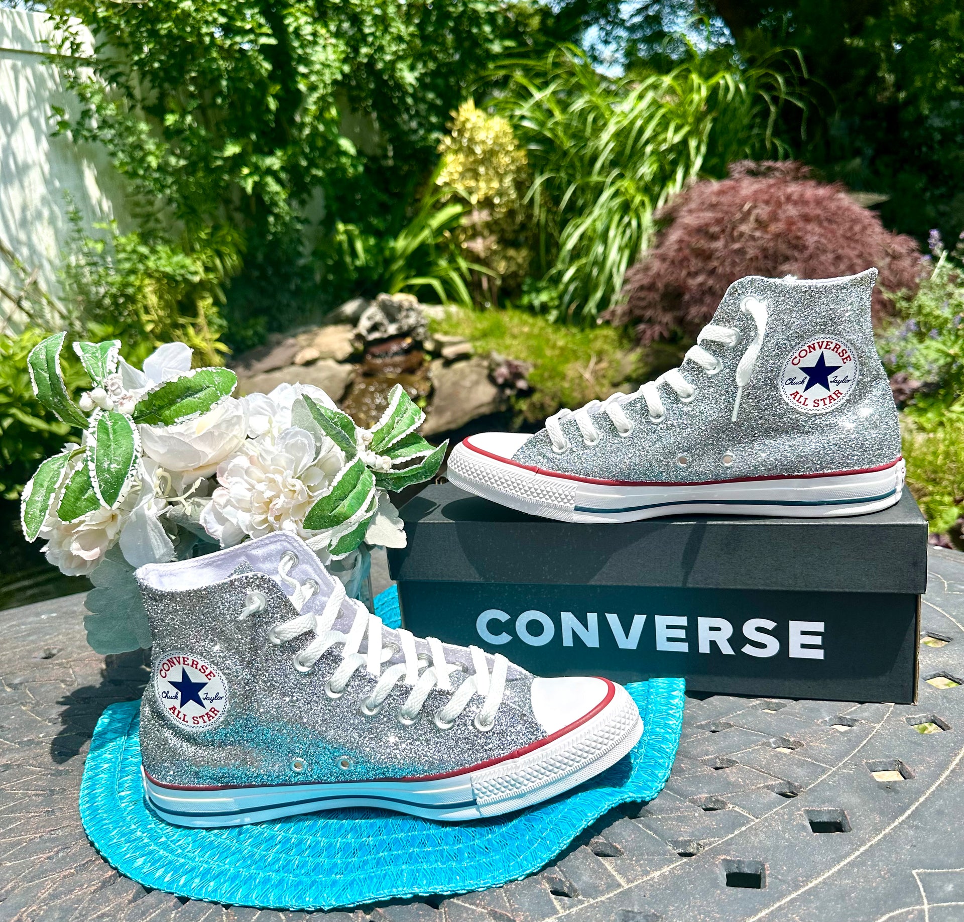 Silver glitter high tops clearance
