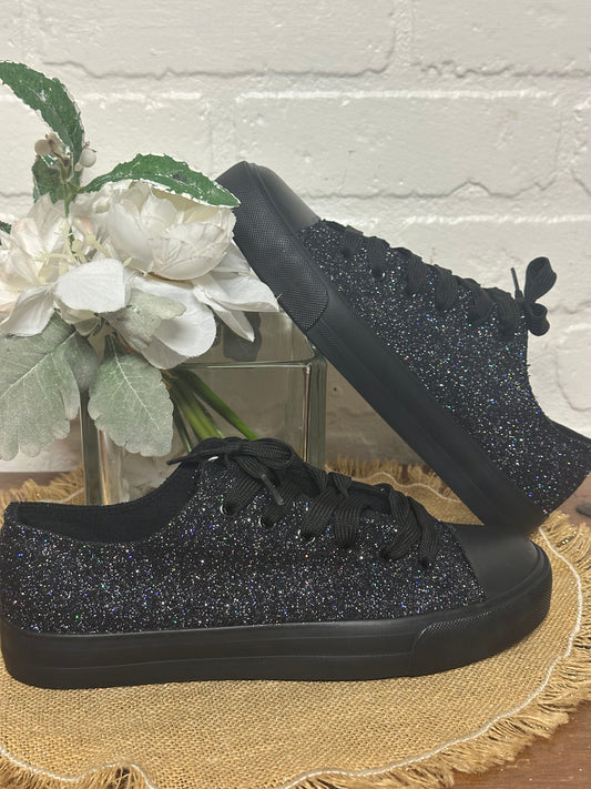 Black Glitter Sneakers