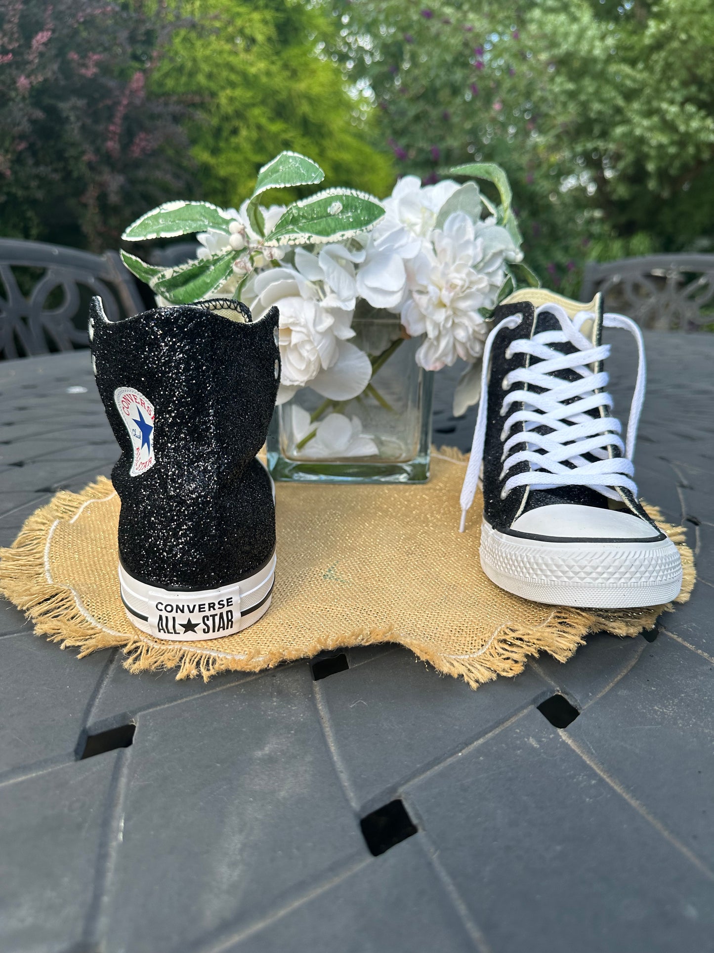 Black Glitter High Top Converse Chuck Taylor All Star Sneakers