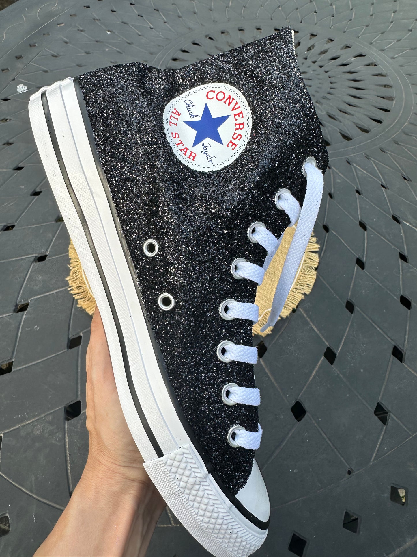 Black Glitter High Top Converse Chuck Taylor All Star Sneakers