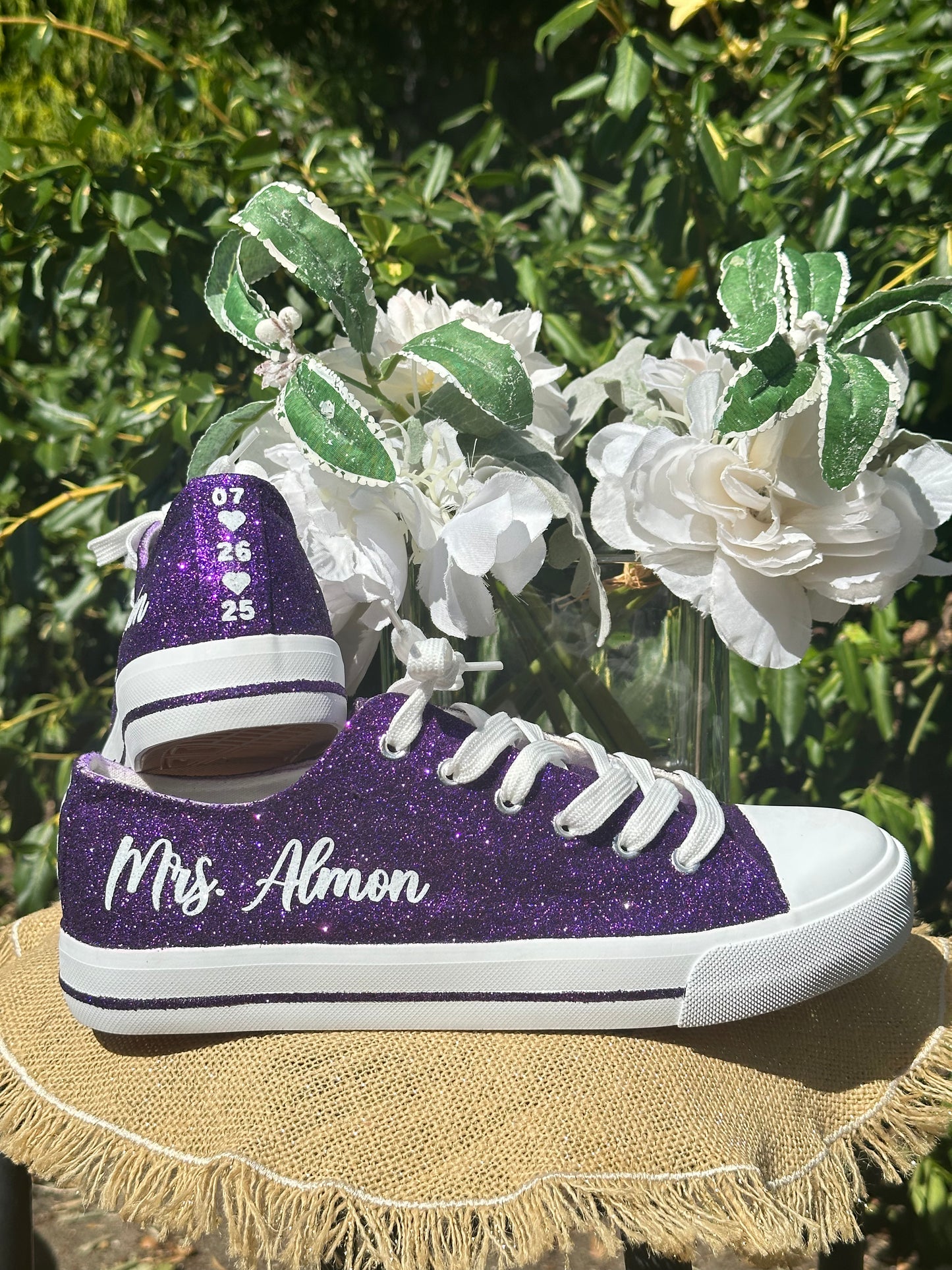 Personalized Plum Purple Wedding Sneakers