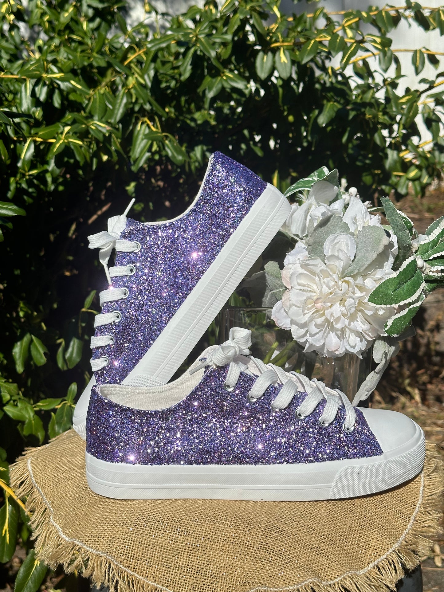 Lilac Purple Glitter Sneakers