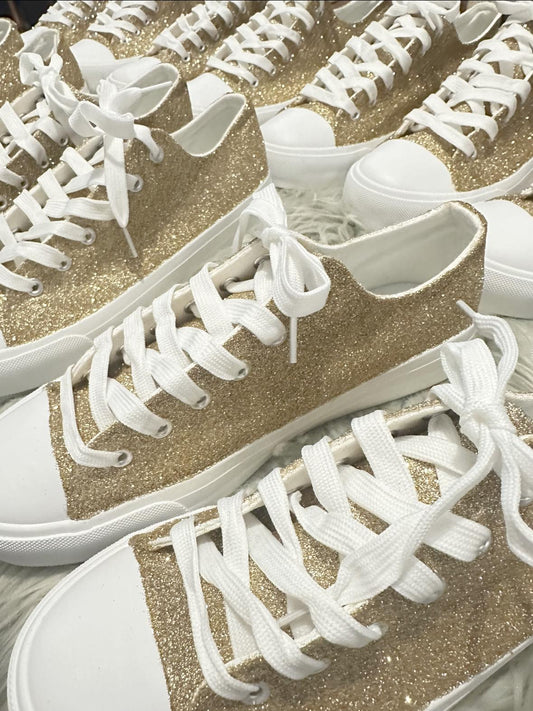 Vegas Gold Glitter Sneakers