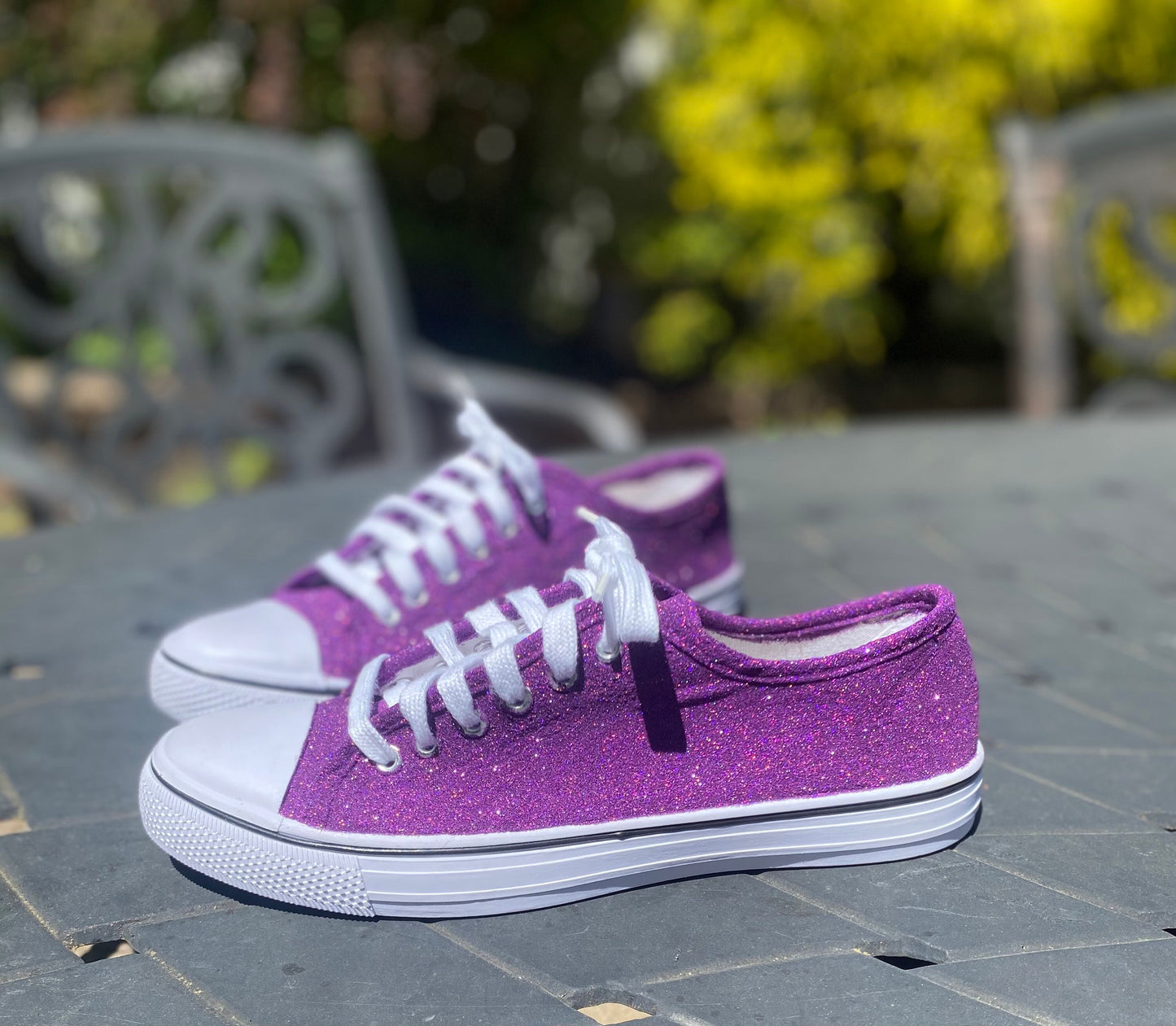 Fiji Bright Purple Glitter Sneakers