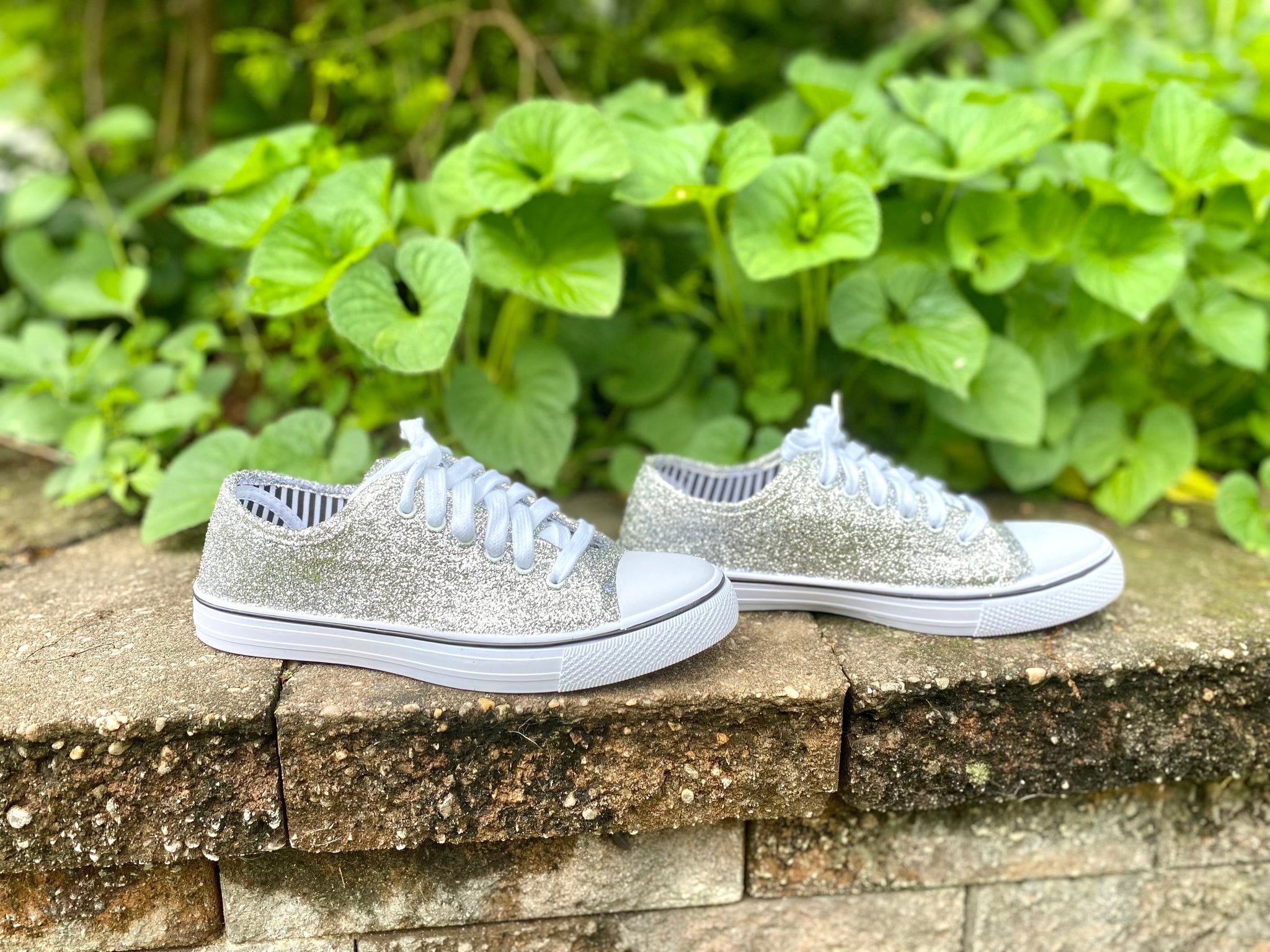 Silver Glitter Hi-Top Sneakers main image 0