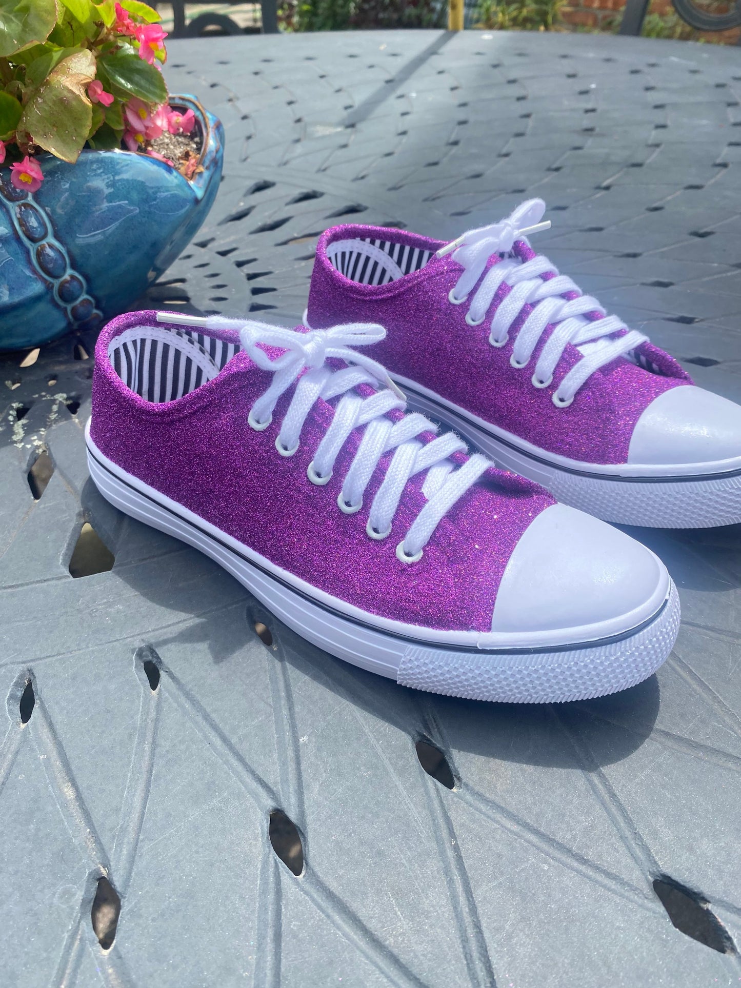 Fiji Bright Purple Glitter Sneakers