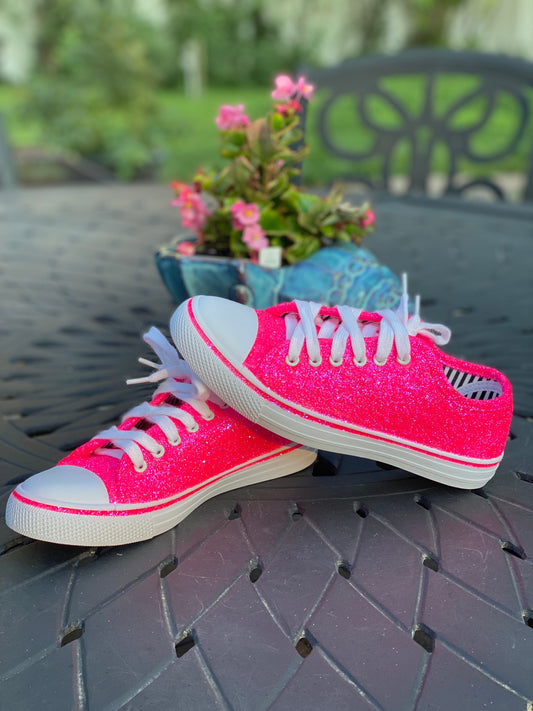 Hot Pink Glitter Sneakers