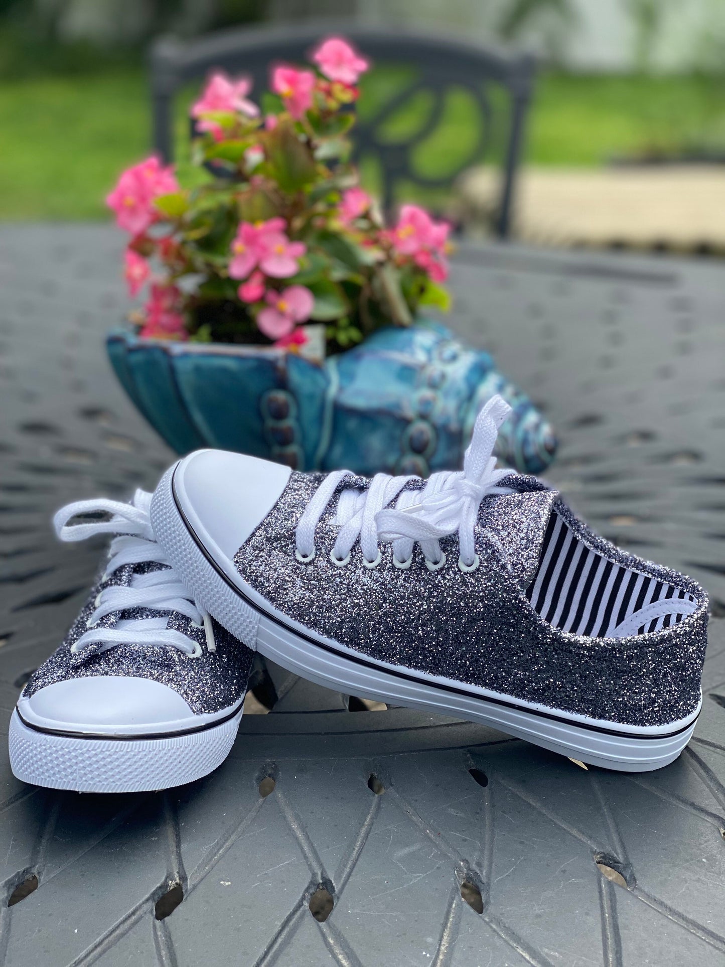 Grey Mist Glitter Sneakers