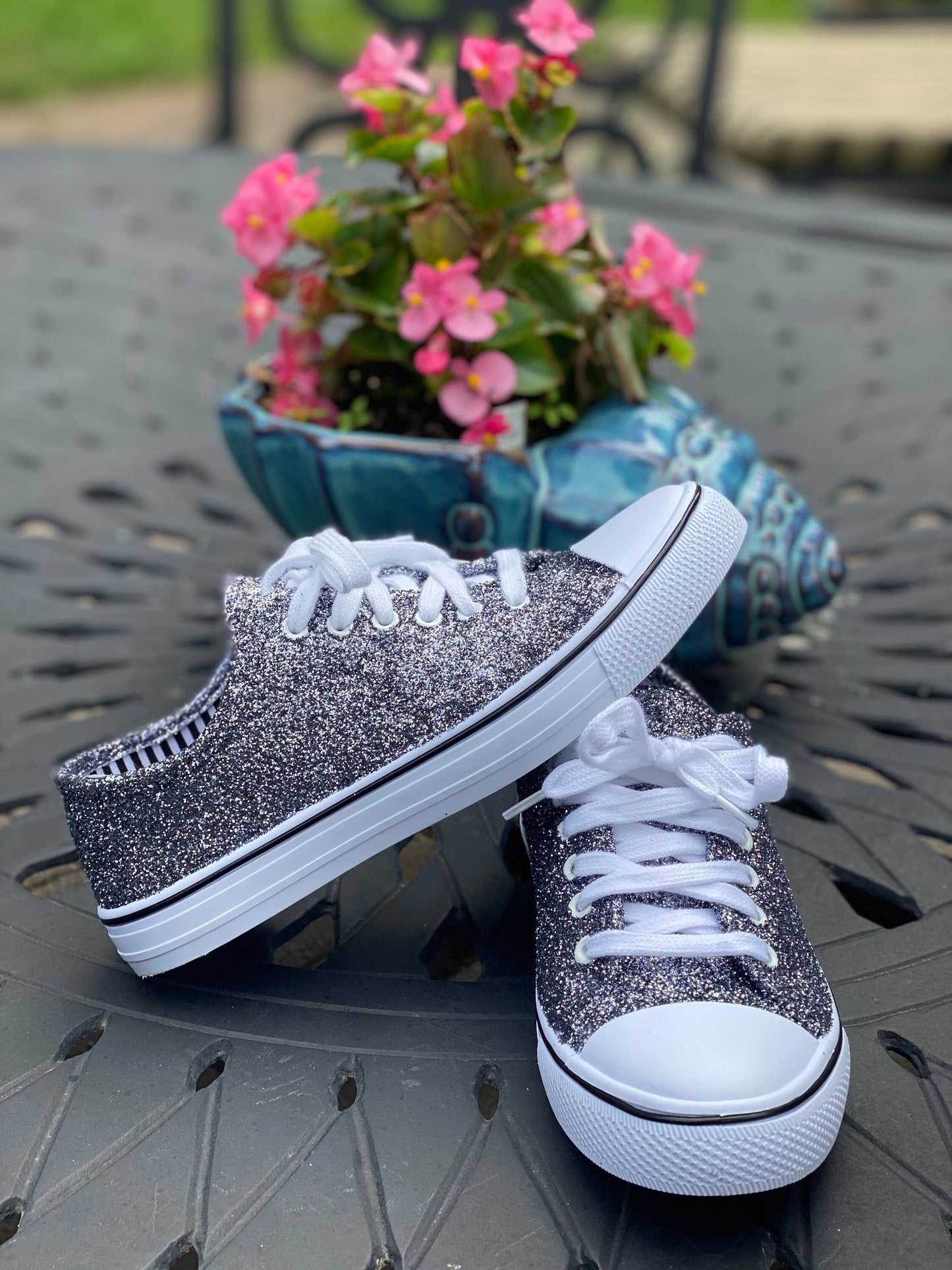 Grey Mist Glitter Sneakers