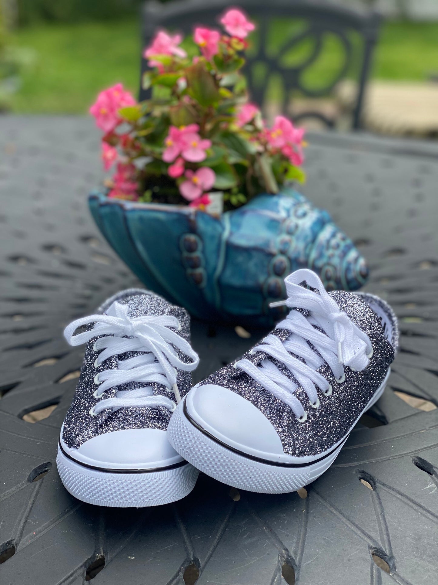 Grey Mist Glitter Sneakers