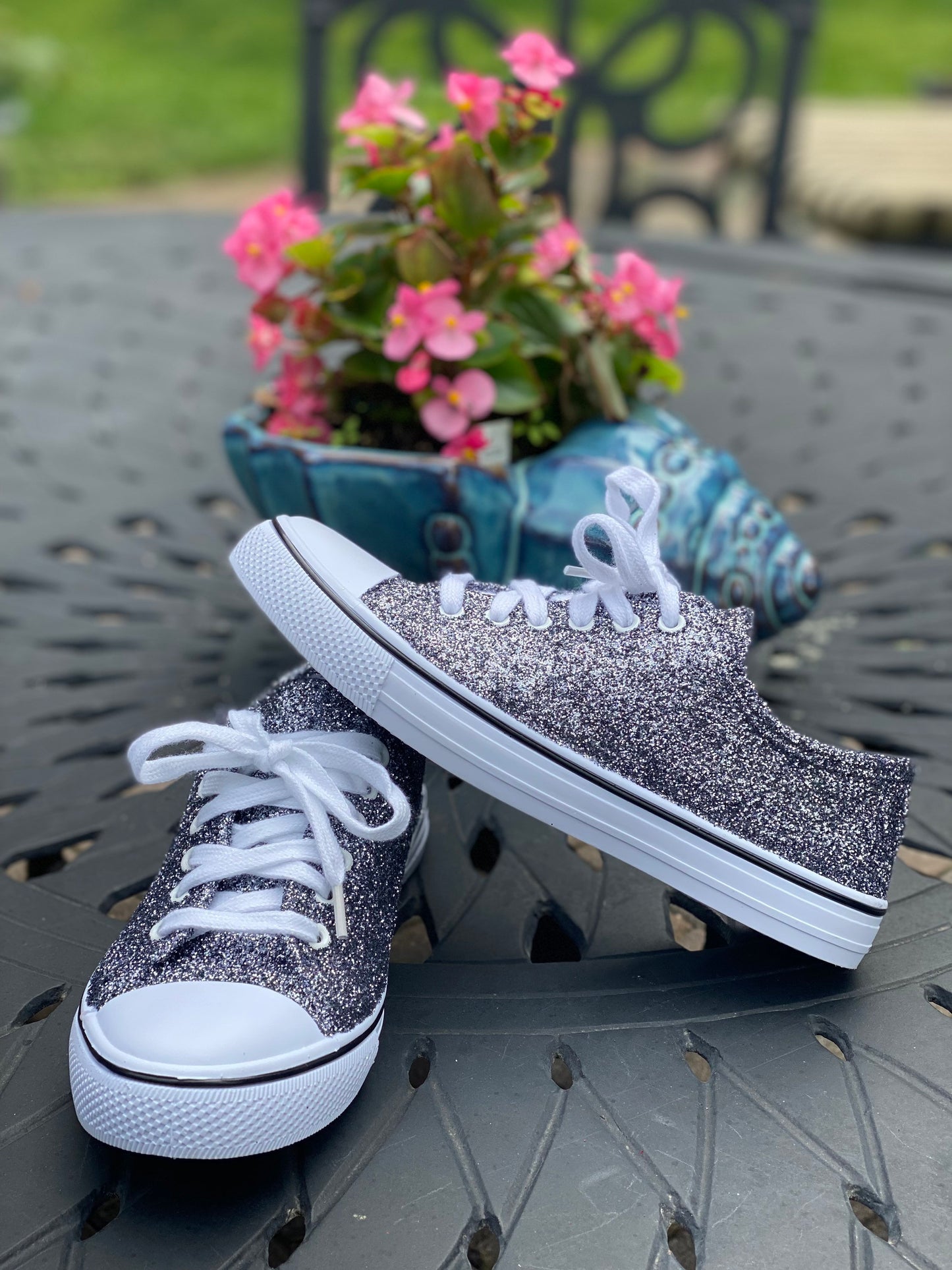 Grey Mist Glitter Sneakers