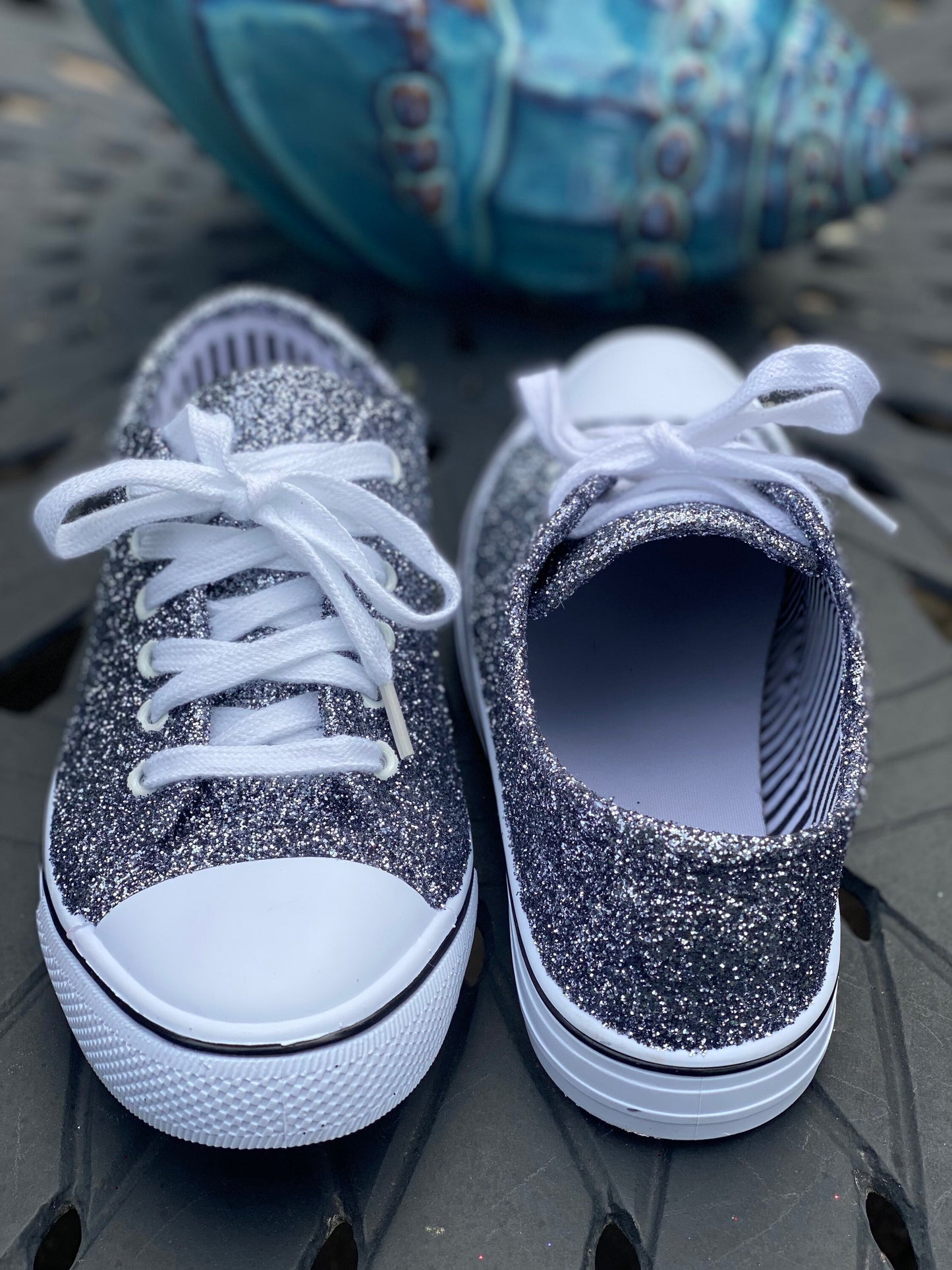 Grey Mist Glitter Sneakers