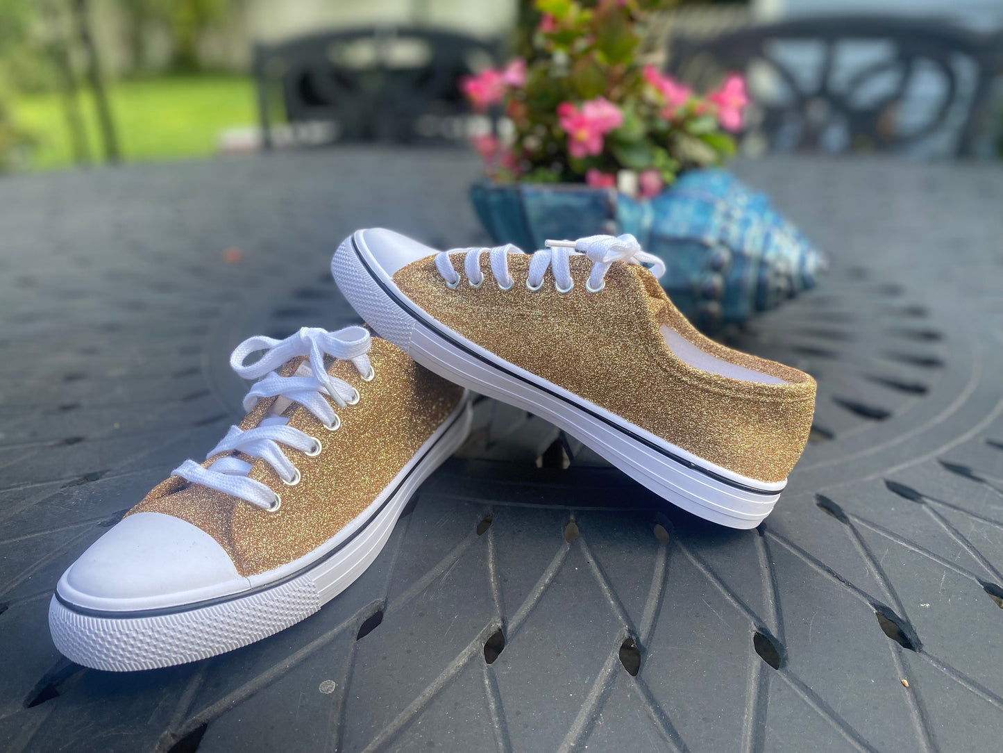 Vegas Gold Glitter Sneakers