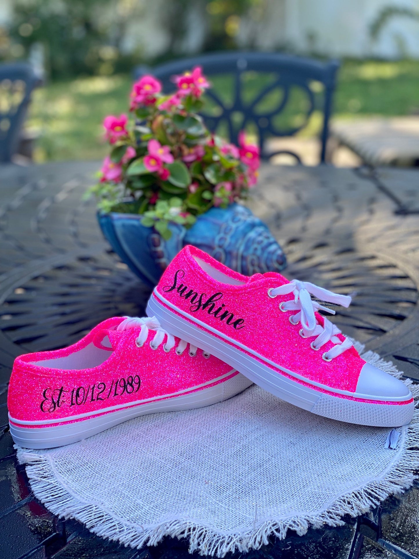 Hot Pink Glitter Sneakers