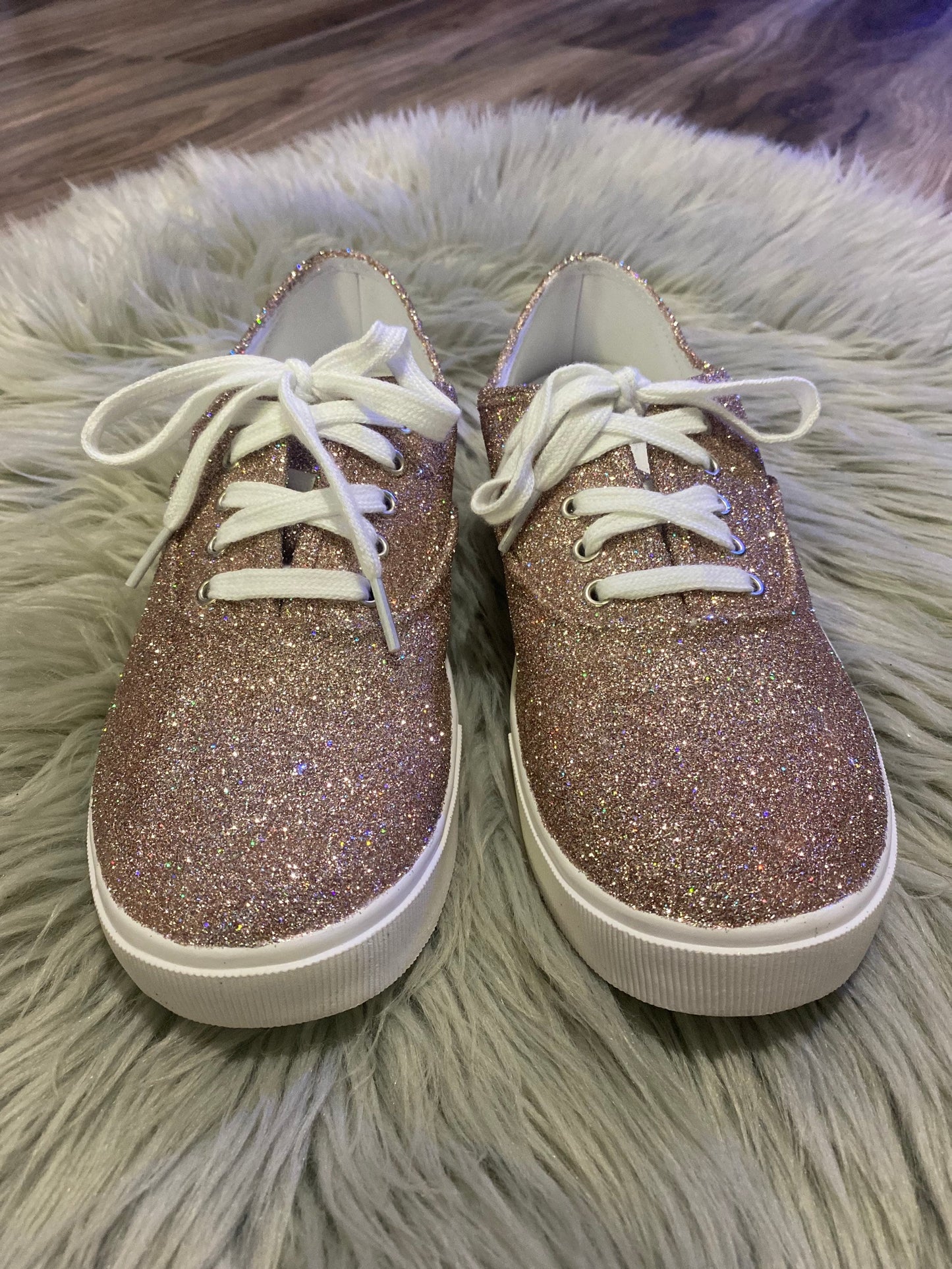 Rose Gold Holographic Glitter Sneakers