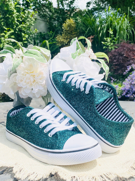 Fir Hunter Green Glitter Sneakers