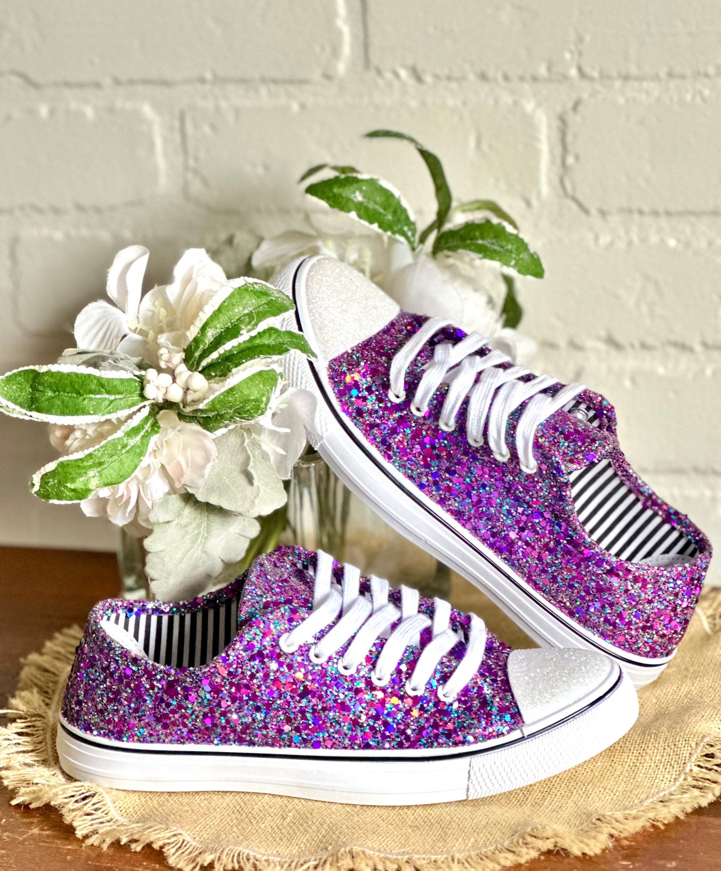 Purple Bling Teal Galaxy Mix Glitter Sneaker