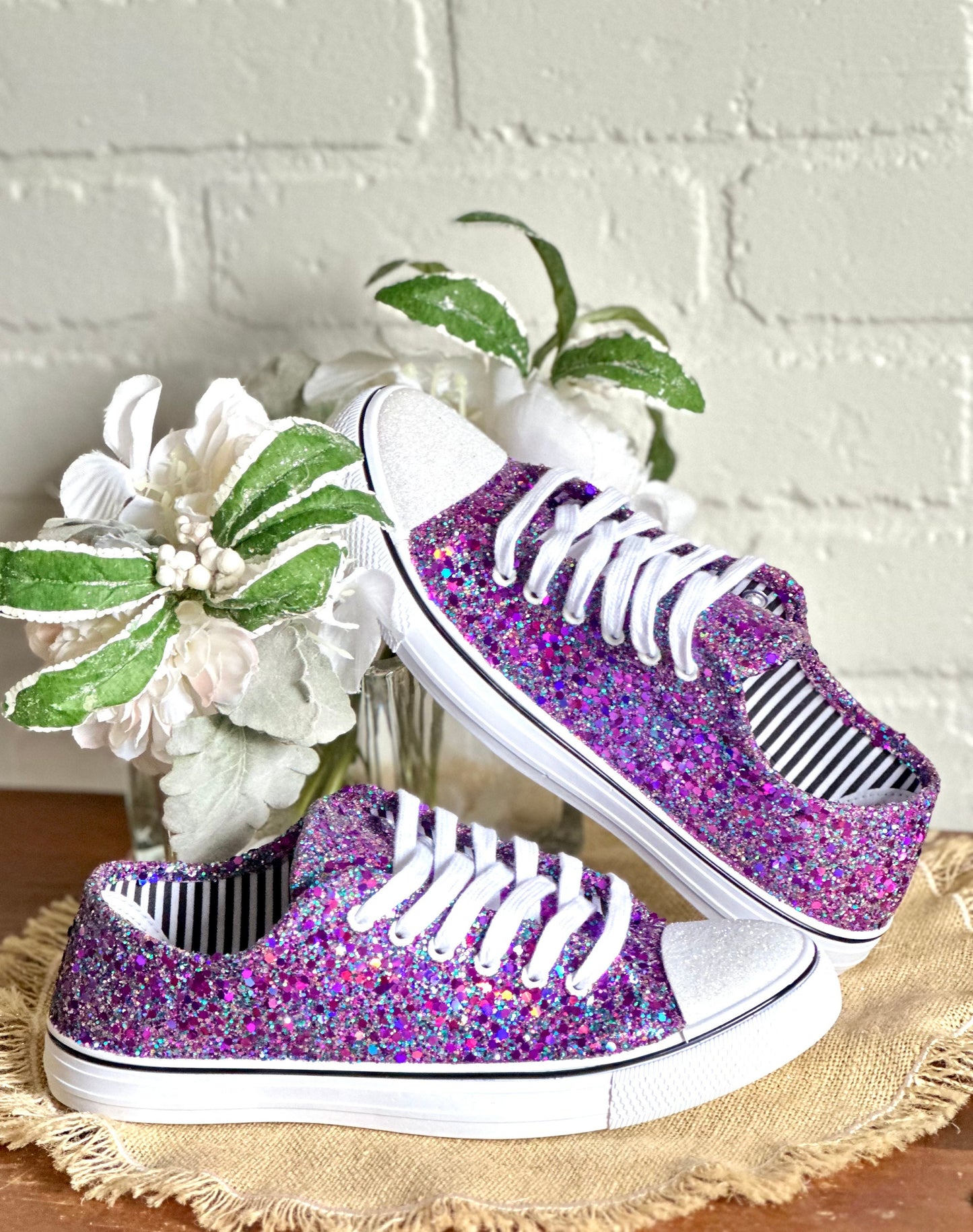 Purple Bling Teal Galaxy Mix Glitter Sneaker