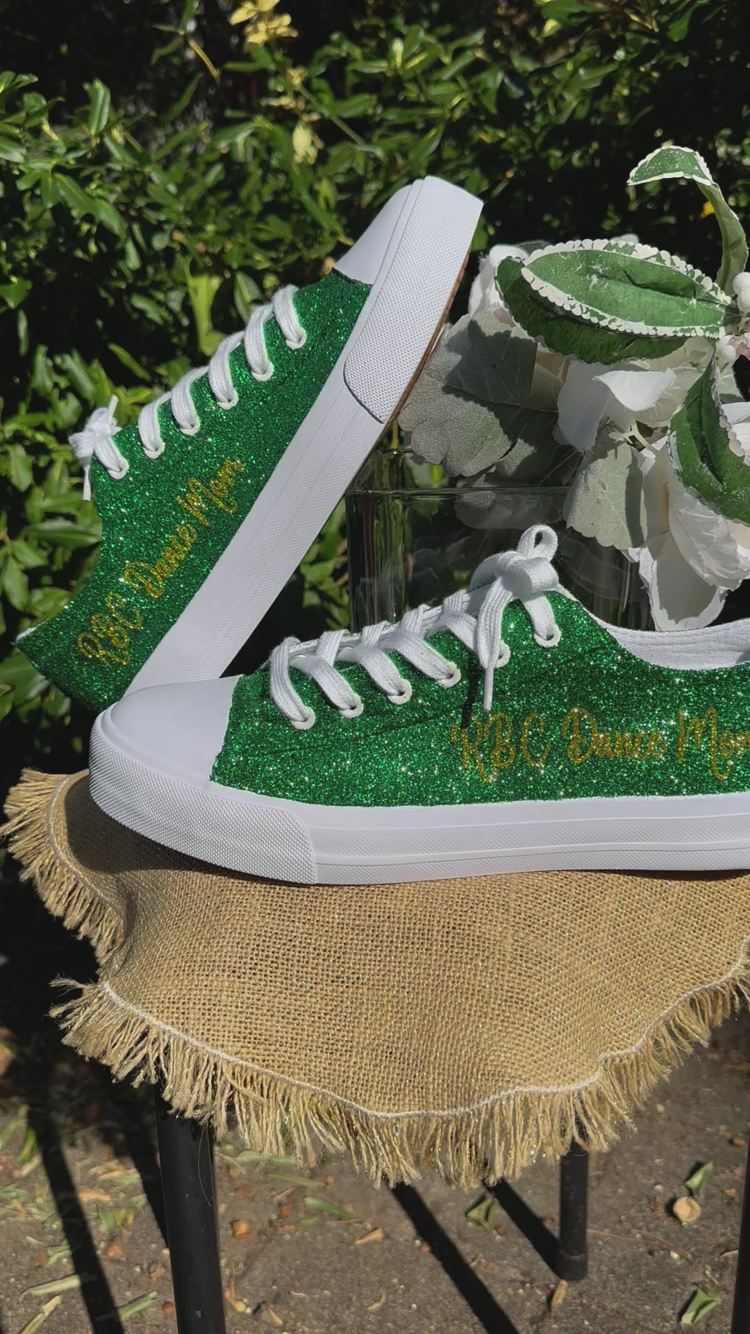 Green sequin fashion sneakers